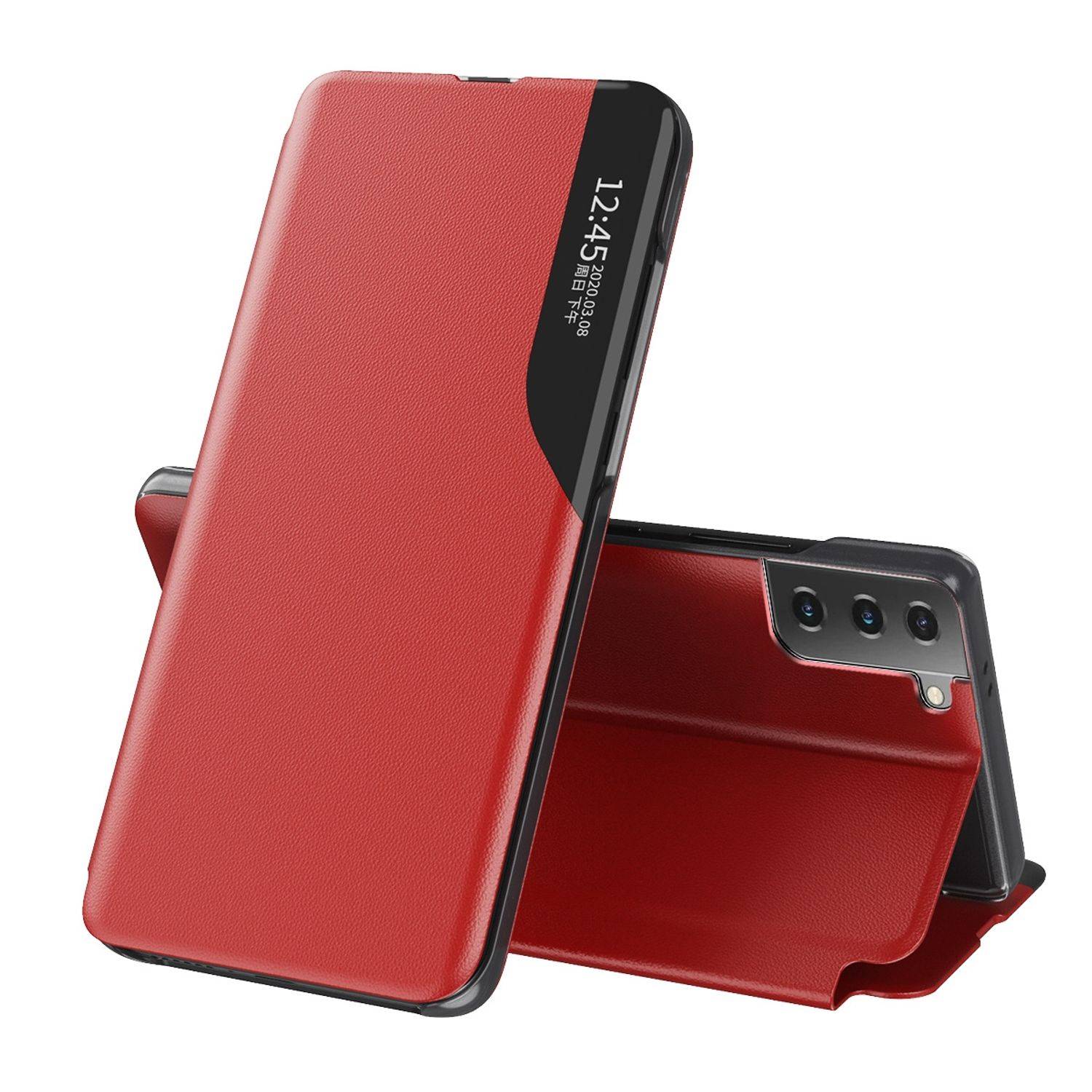 Hülle kompatibel mit Samsung Galaxy S23 Plus Kunstleder Handyhülle - Handy Case Rot