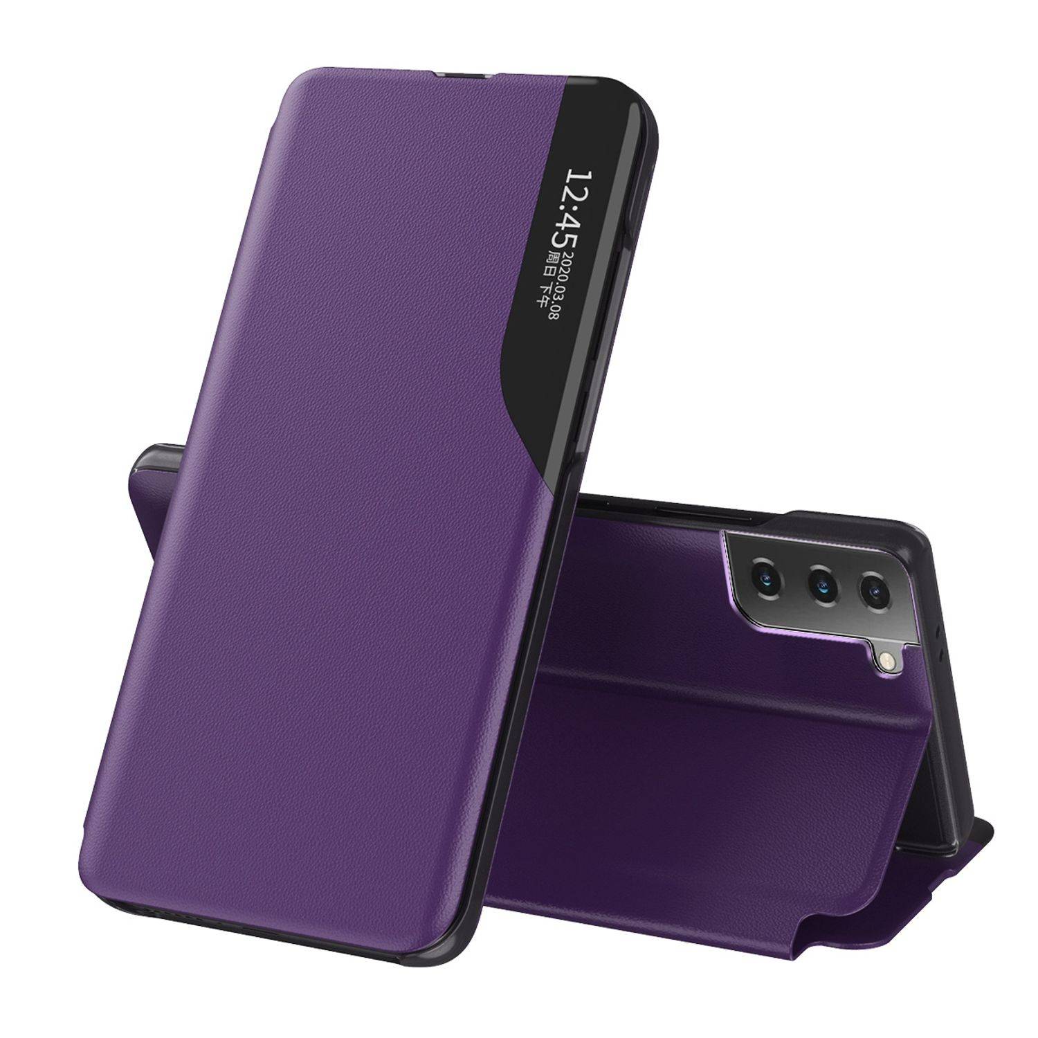 Hülle kompatibel mit Samsung Galaxy S23 Kunstleder Handyhülle - Handy Case Violett