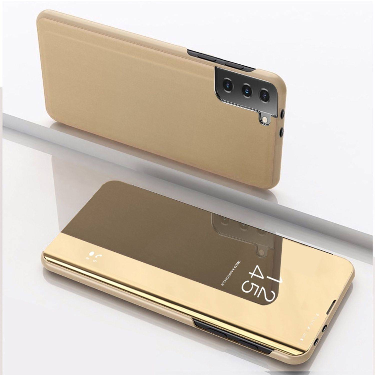 Hülle kompatibel mit Samsung Galaxy S23 Plus Kunstleder Handyhülle - Handy Case Gold