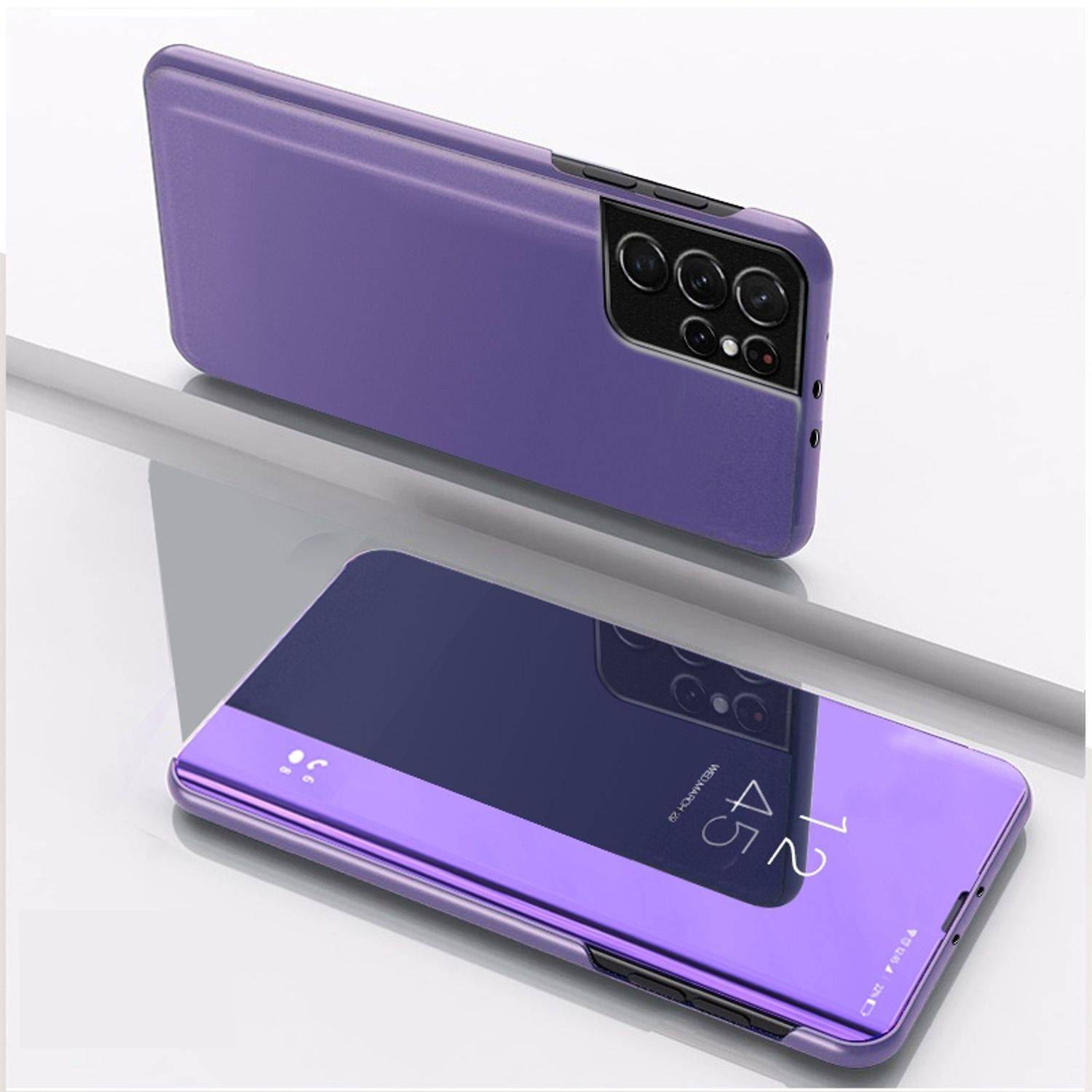 Hülle kompatibel mit Samsung Galaxy S23 Ultra Kunstleder Handyhülle - Handy Case Violett Blau