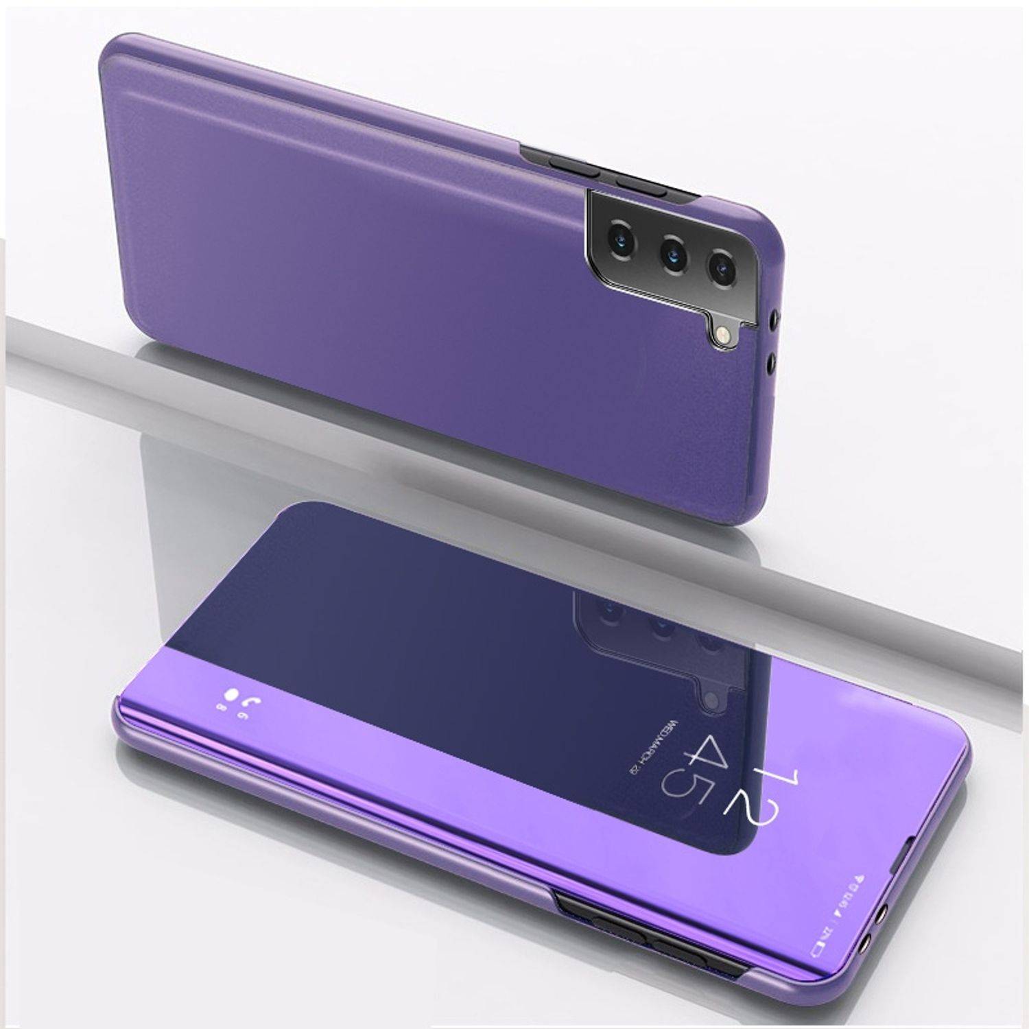 Hülle kompatibel mit Samsung Galaxy S23 Plus Kunstleder Handyhülle - Handy Case Violett Blau