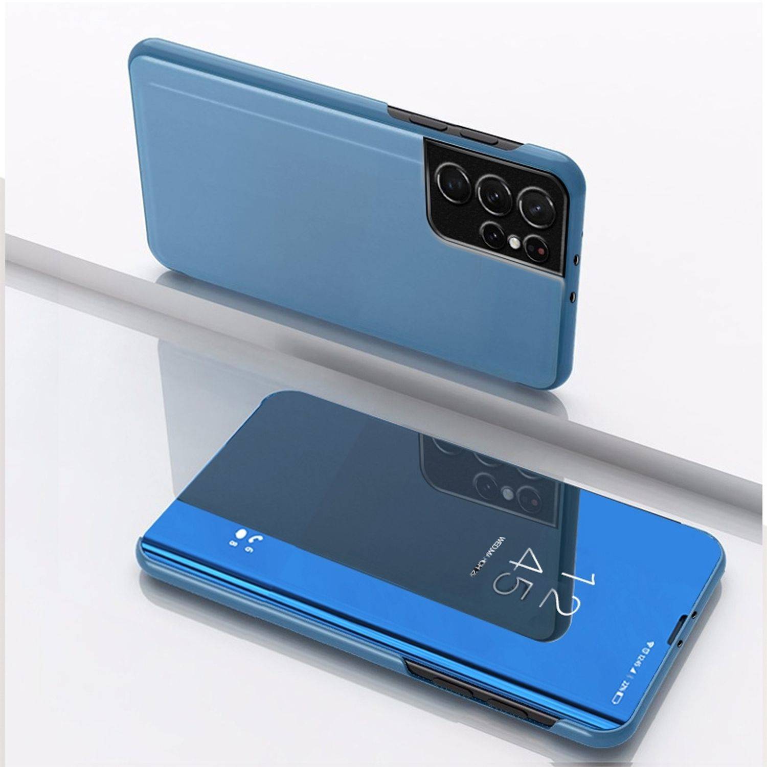Hülle kompatibel mit Samsung Galaxy S23 Ultra Kunstleder Handyhülle - Handy Case Blau