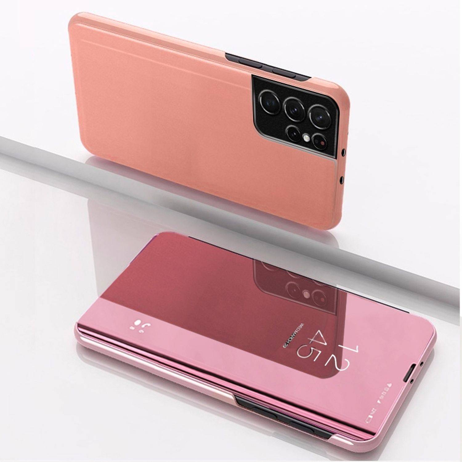 Hülle kompatibel mit Samsung Galaxy S23 Ultra Kunstleder Handyhülle - Handy Case Rose Gold