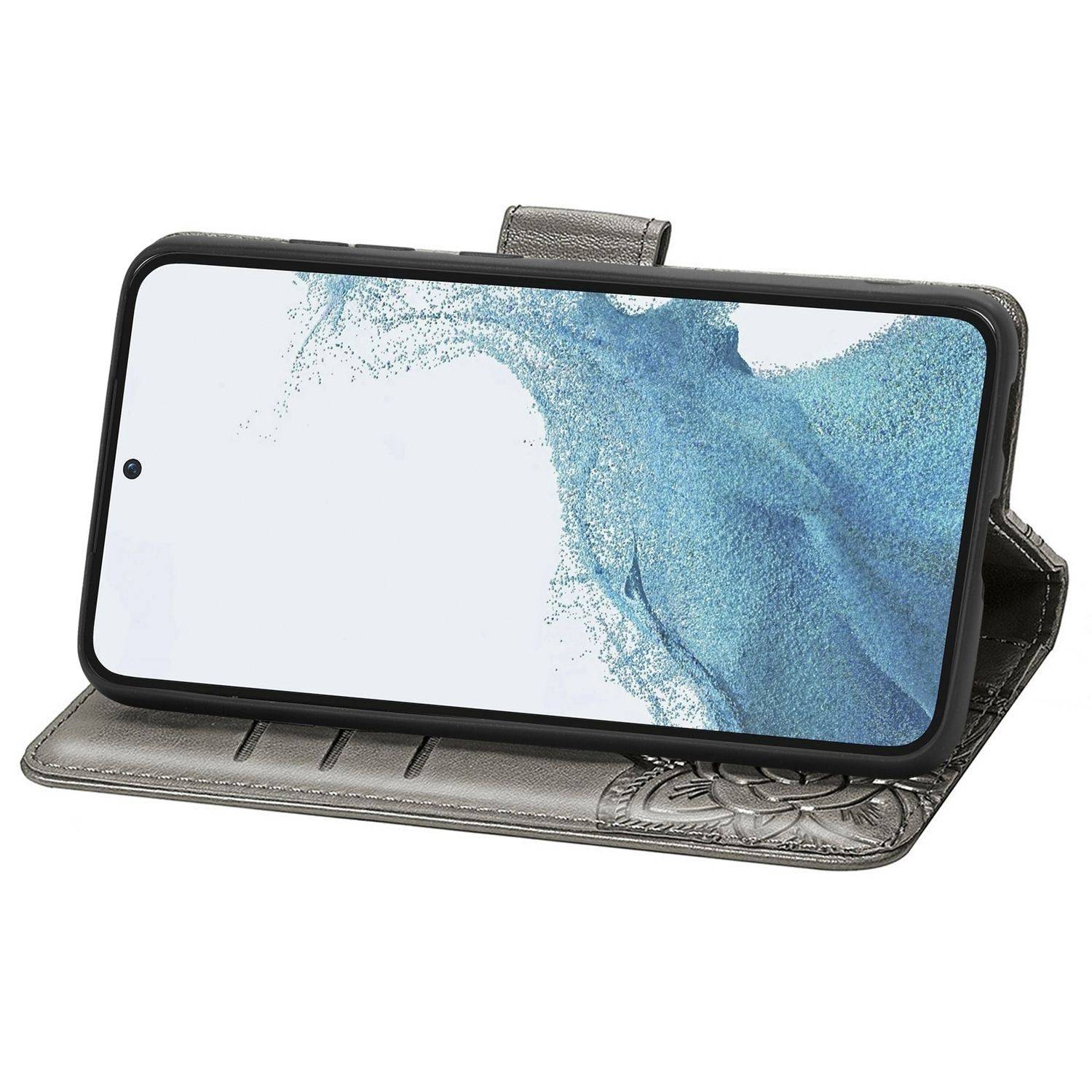 Hülle kompatibel mit Samsung Galaxy S23 Kunstleder Handyhülle - Handy Case Grau