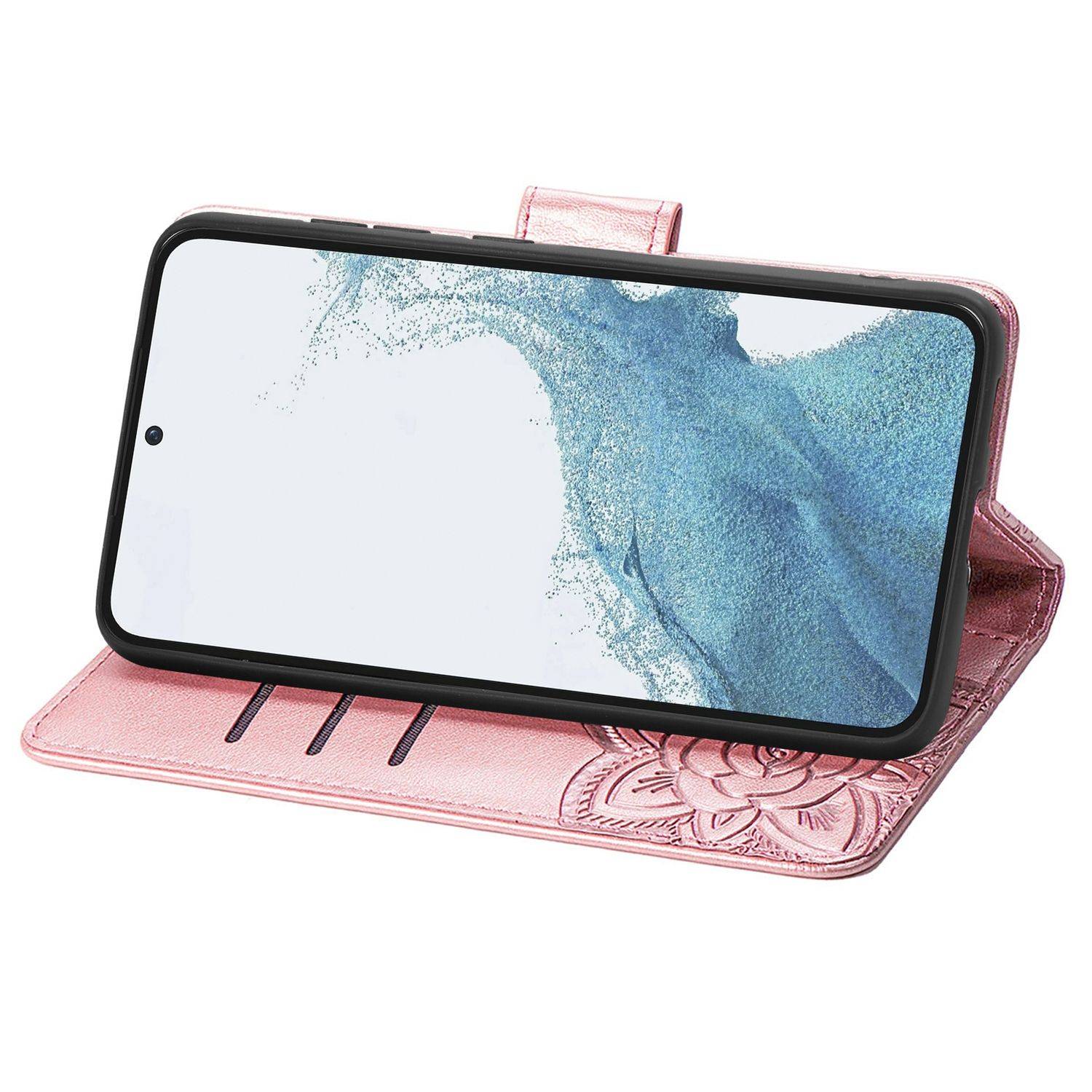 Hülle kompatibel mit Samsung Galaxy S23 Plus Kunstleder Handyhülle - Handy Case Rose Gold
