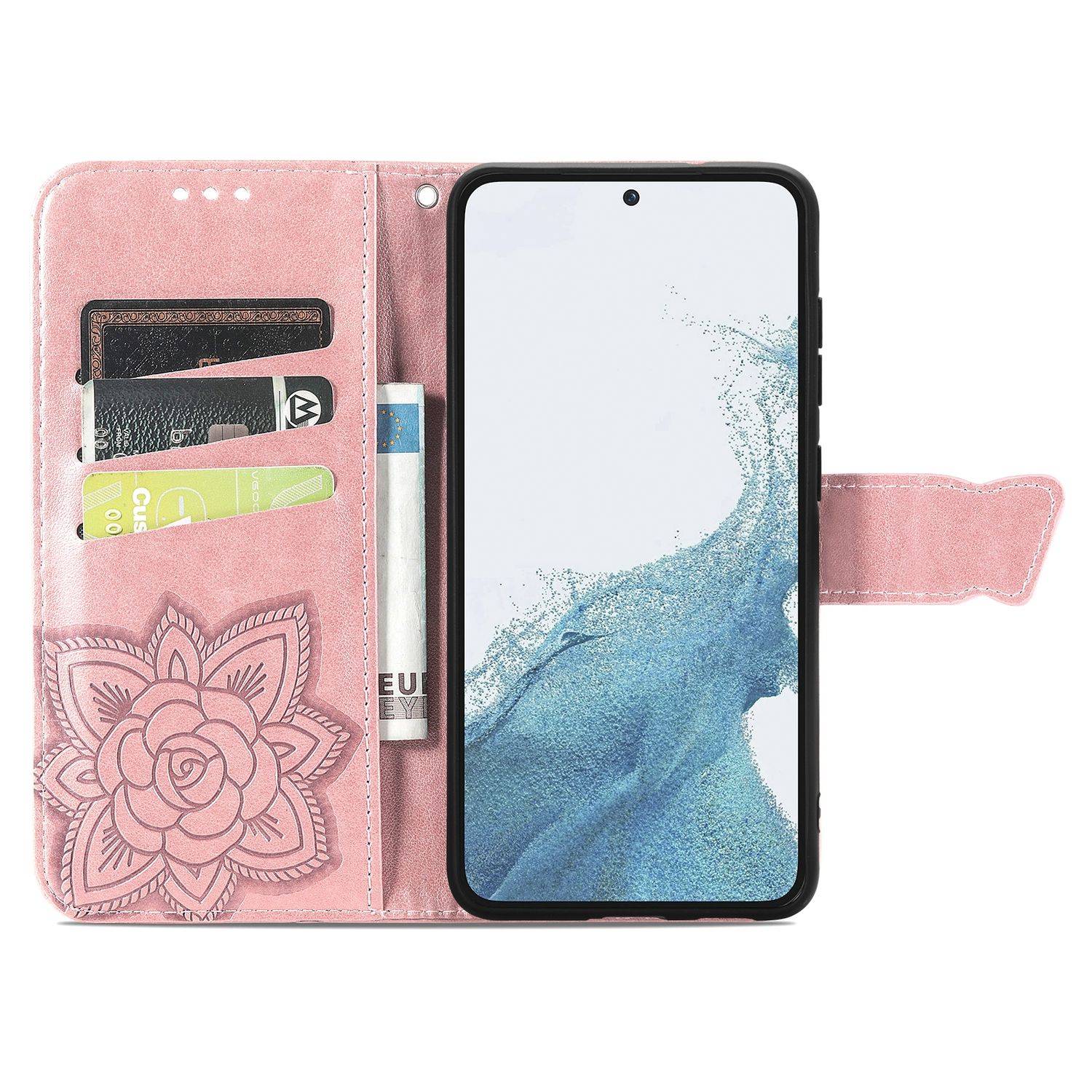 Hülle kompatibel mit Samsung Galaxy S23 Plus Kunstleder Handyhülle - Handy Case Rose Gold