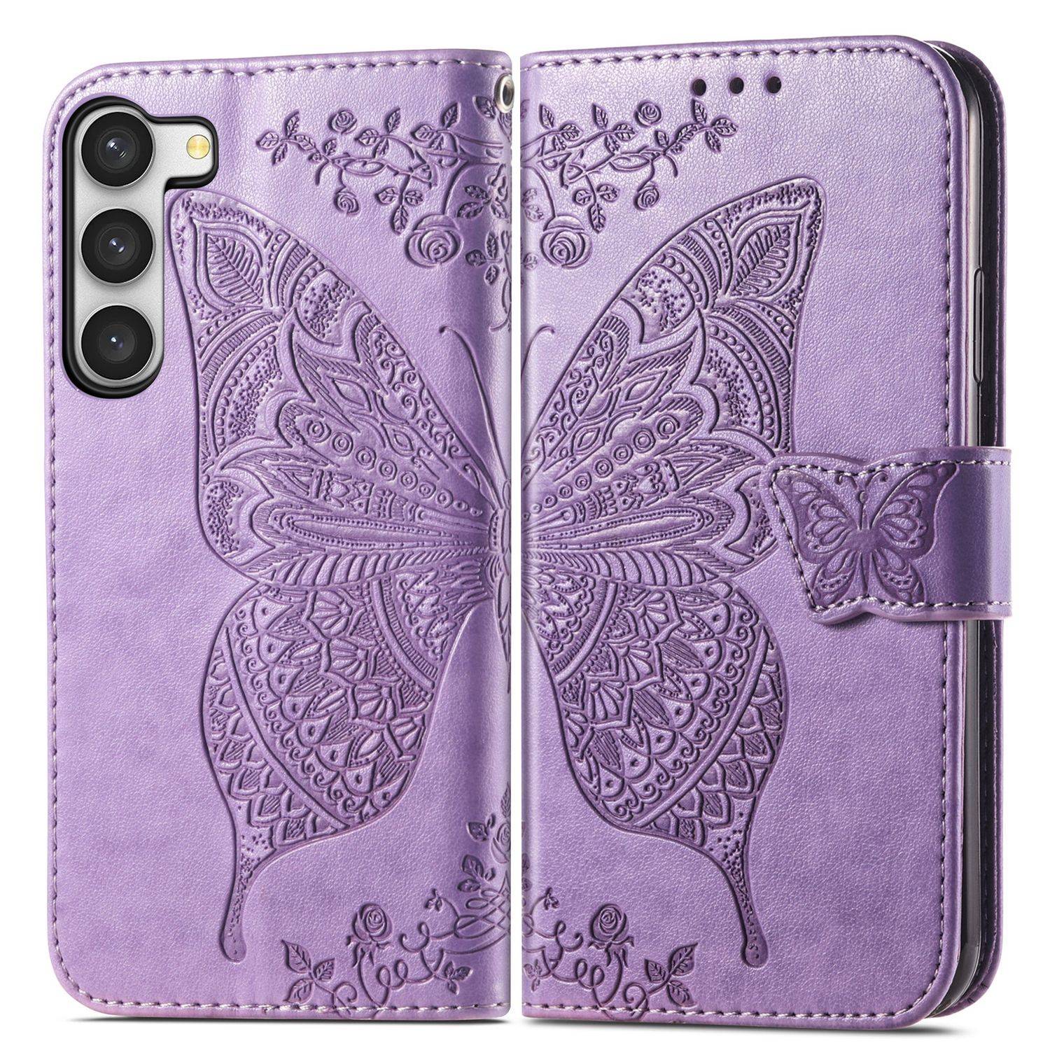 Hülle kompatibel mit Samsung Galaxy S23 Ultra Kunstleder Handyhülle - Handy Case Lavendel