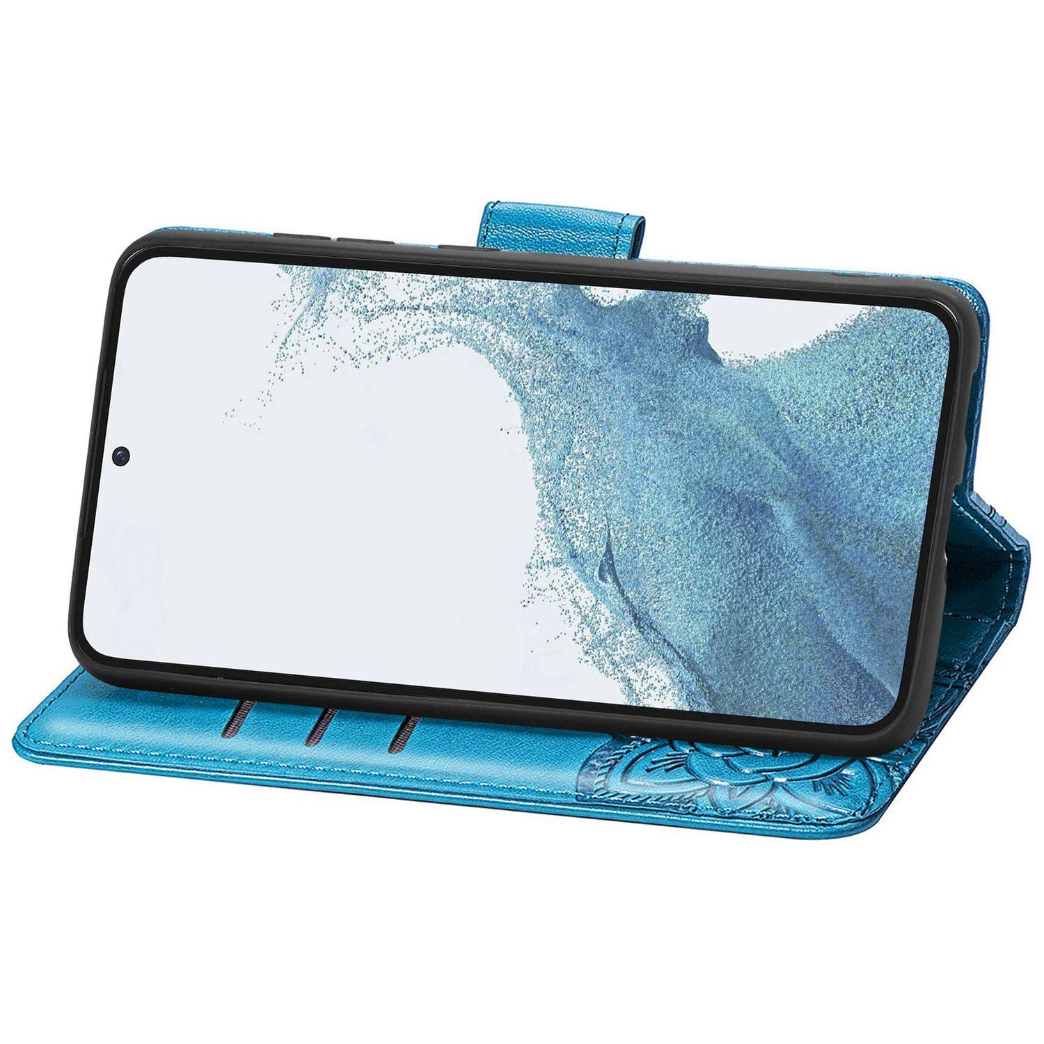 Hülle kompatibel mit Samsung Galaxy S23 Ultra Kunstleder Handyhülle - Handy Case Blau