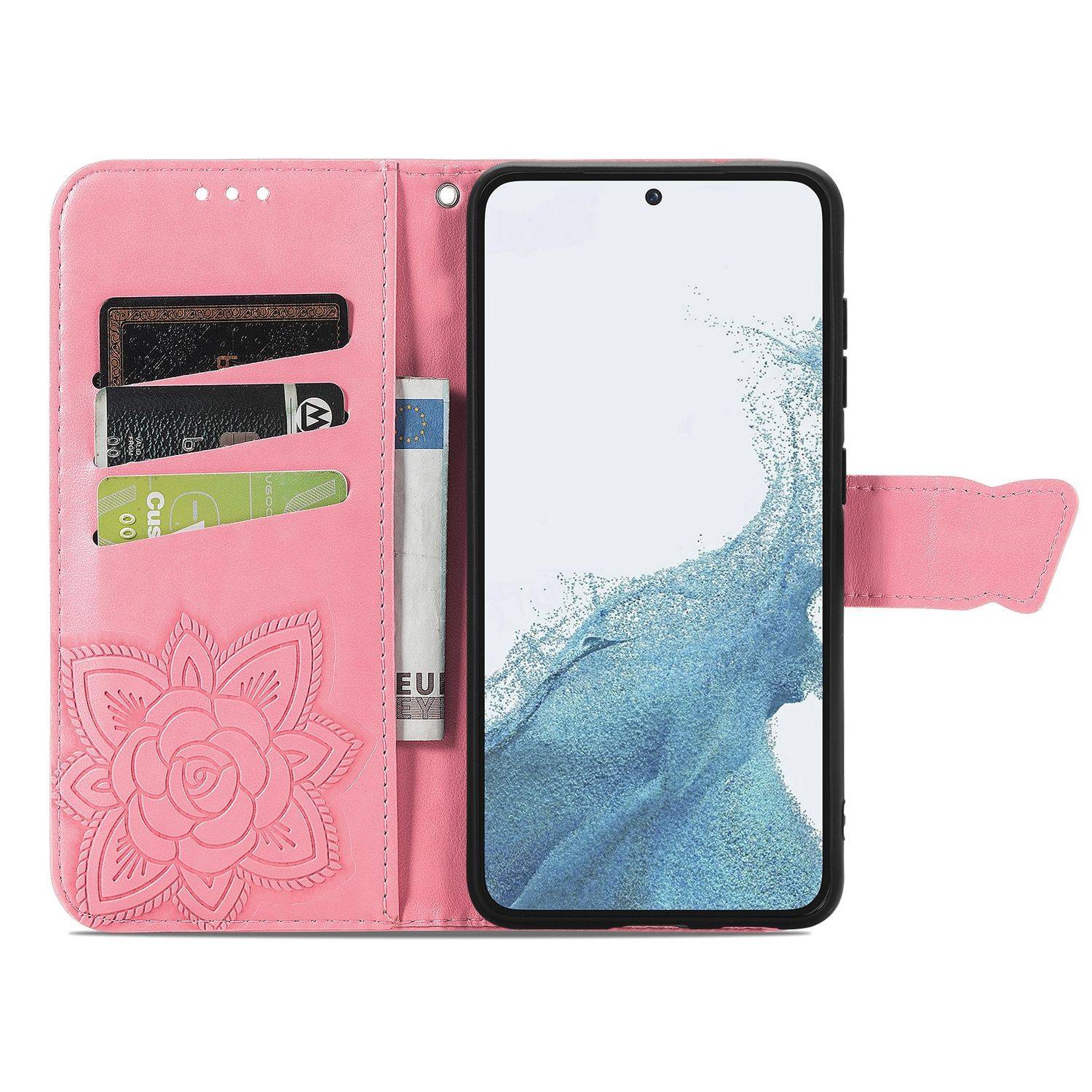 Hülle kompatibel mit Samsung Galaxy S23 Ultra Kunstleder Handyhülle - Handy Case Rosa