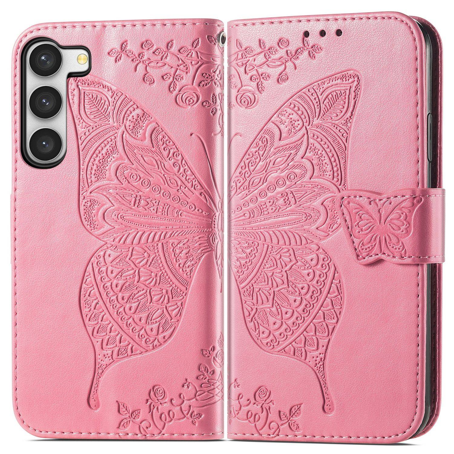 Hülle kompatibel mit Samsung Galaxy S23 Ultra Kunstleder Handyhülle - Handy Case Rosa