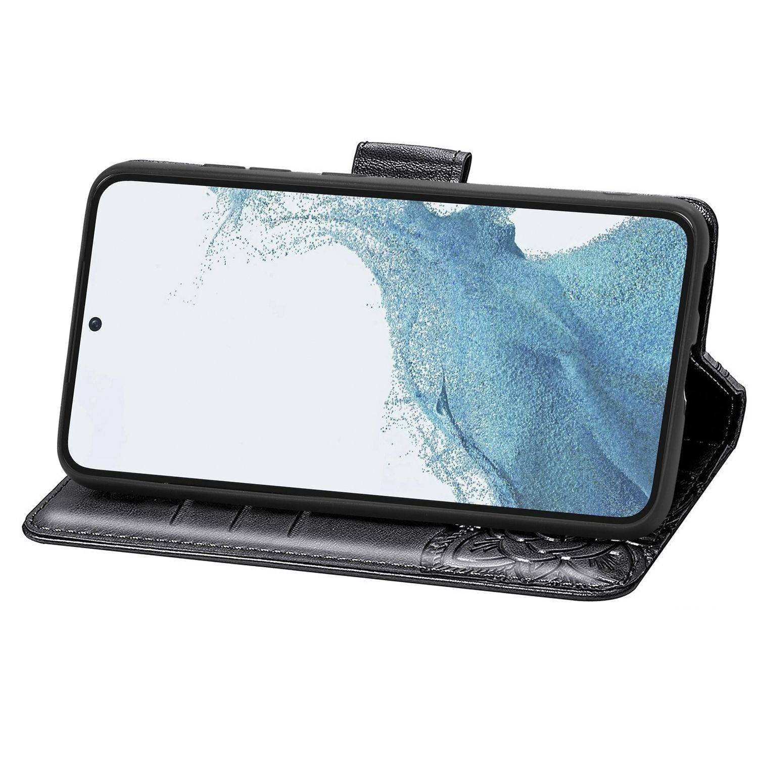 Hülle kompatibel mit Samsung Galaxy S23 Ultra Kunstleder Handyhülle - Handy Case Schwarz