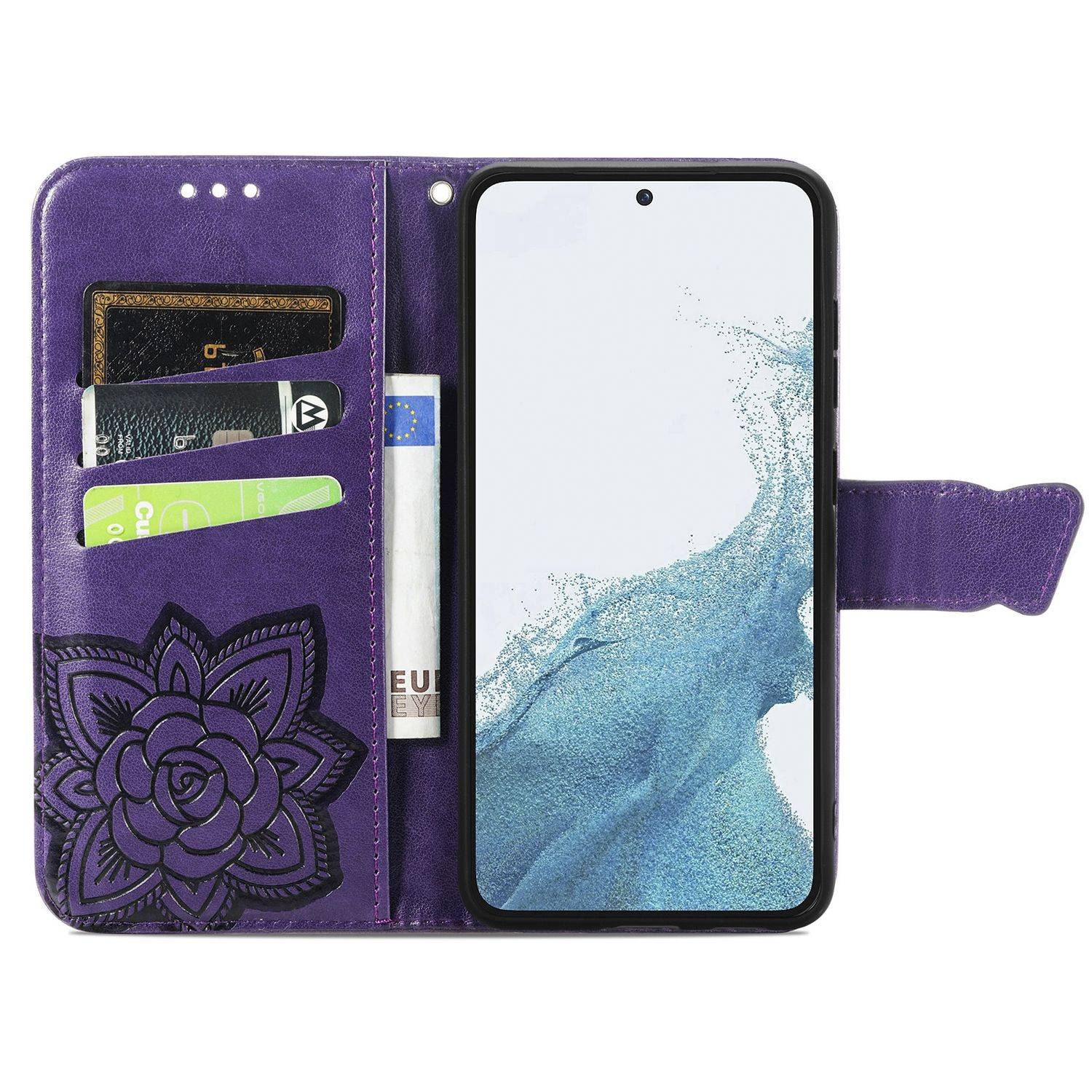 Hülle kompatibel mit Samsung Galaxy S23 Ultra Kunstleder Handyhülle - Handy Case Violett