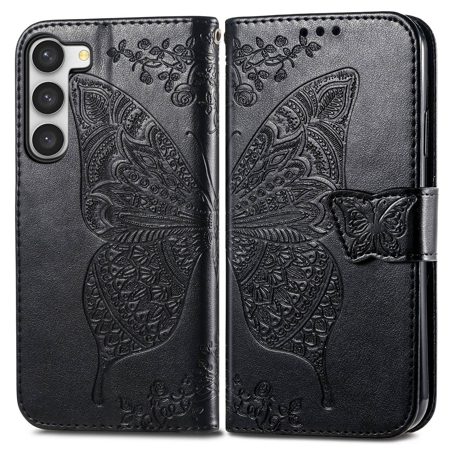 Hülle kompatibel mit Samsung Galaxy S23 Kunstleder Handyhülle - Handy Case Schwarz