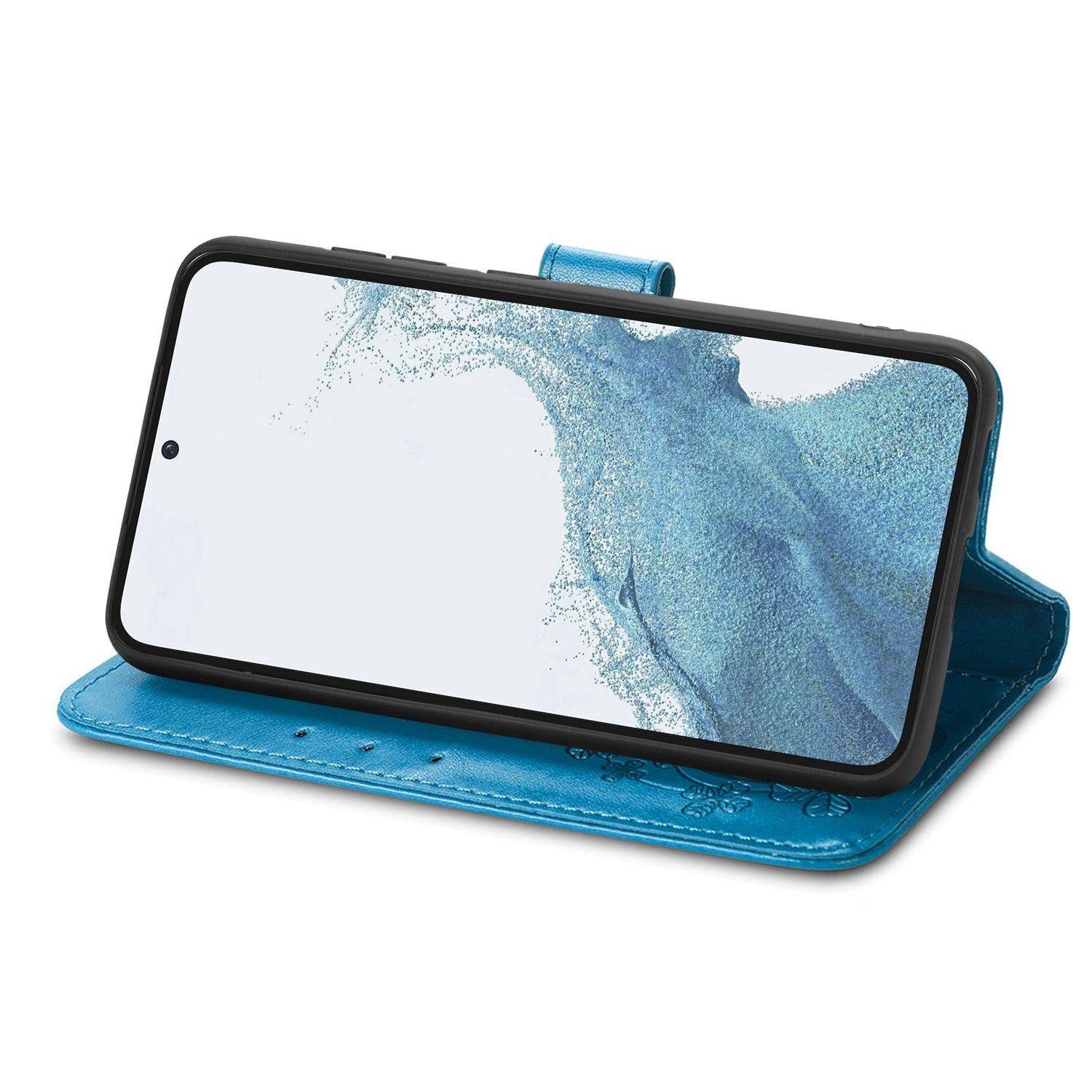 Hülle kompatibel mit Samsung Galaxy S23 Plus Kunstleder Handyhülle - Handy Case Blau