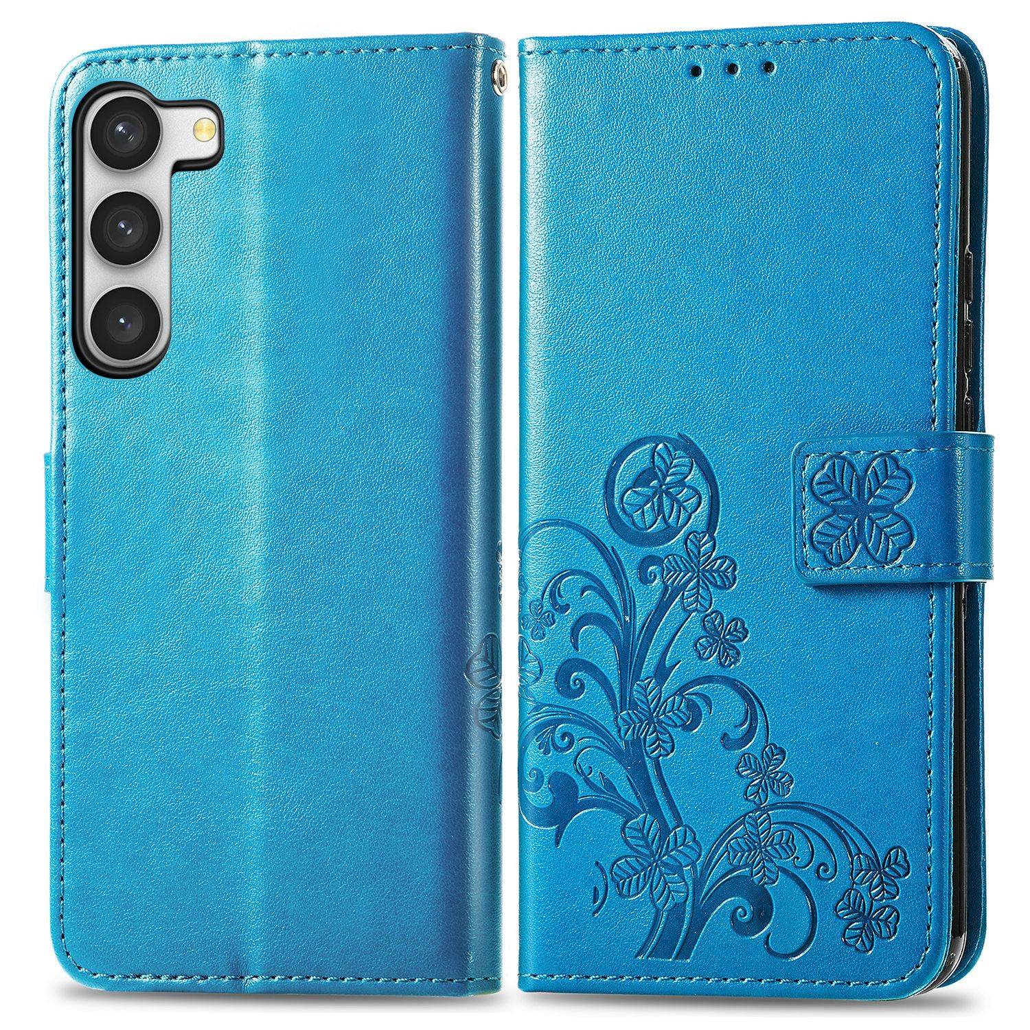 Hülle kompatibel mit Samsung Galaxy S23 Plus Kunstleder Handyhülle - Handy Case Blau