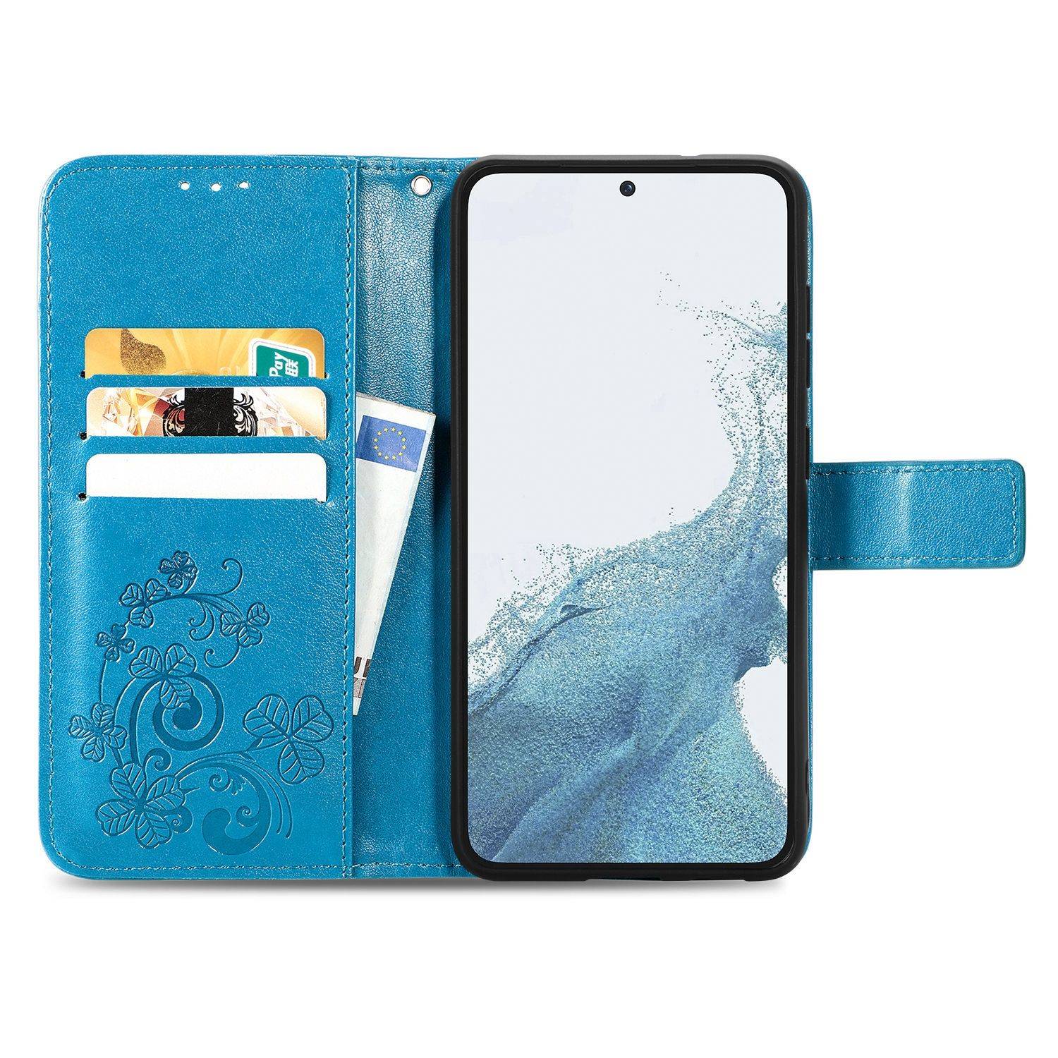 Hülle kompatibel mit Samsung Galaxy S23 Plus Kunstleder Handyhülle - Handy Case Blau