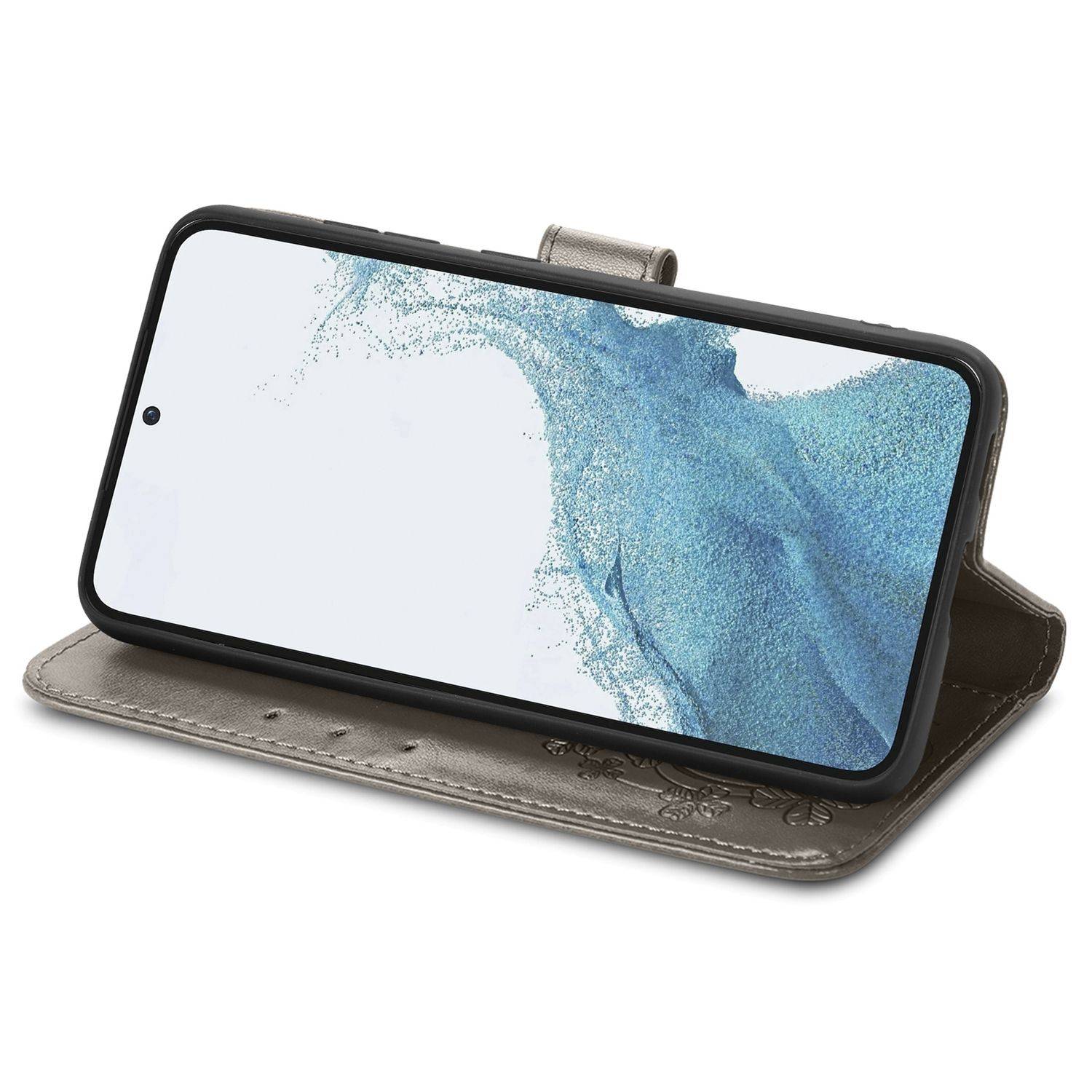 Hülle kompatibel mit Samsung Galaxy S23 Ultra Kunstleder Handyhülle - Handy Case Grau