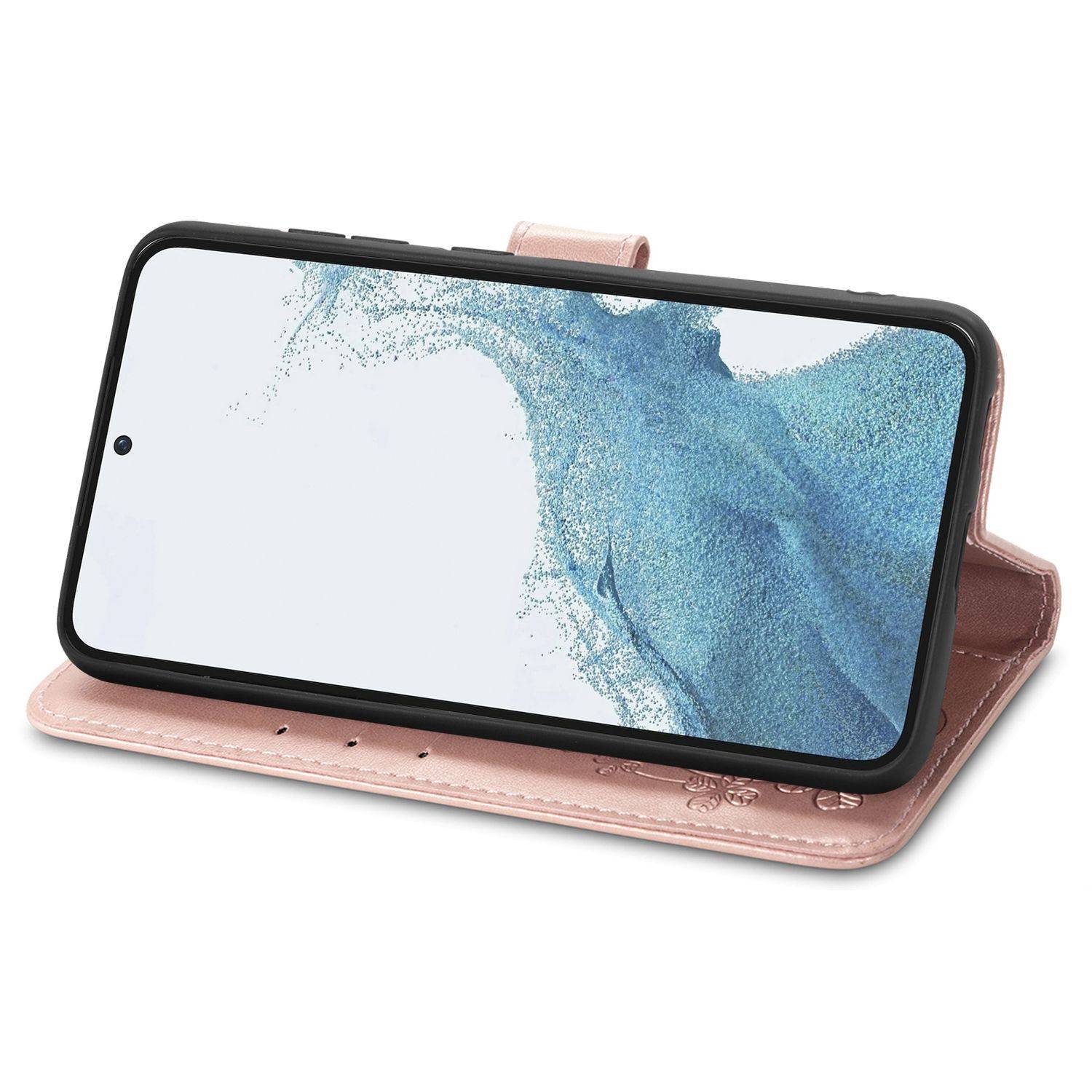 Hülle kompatibel mit Samsung Galaxy S23 Plus Kunstleder Handyhülle - Handy Case Rose Gold
