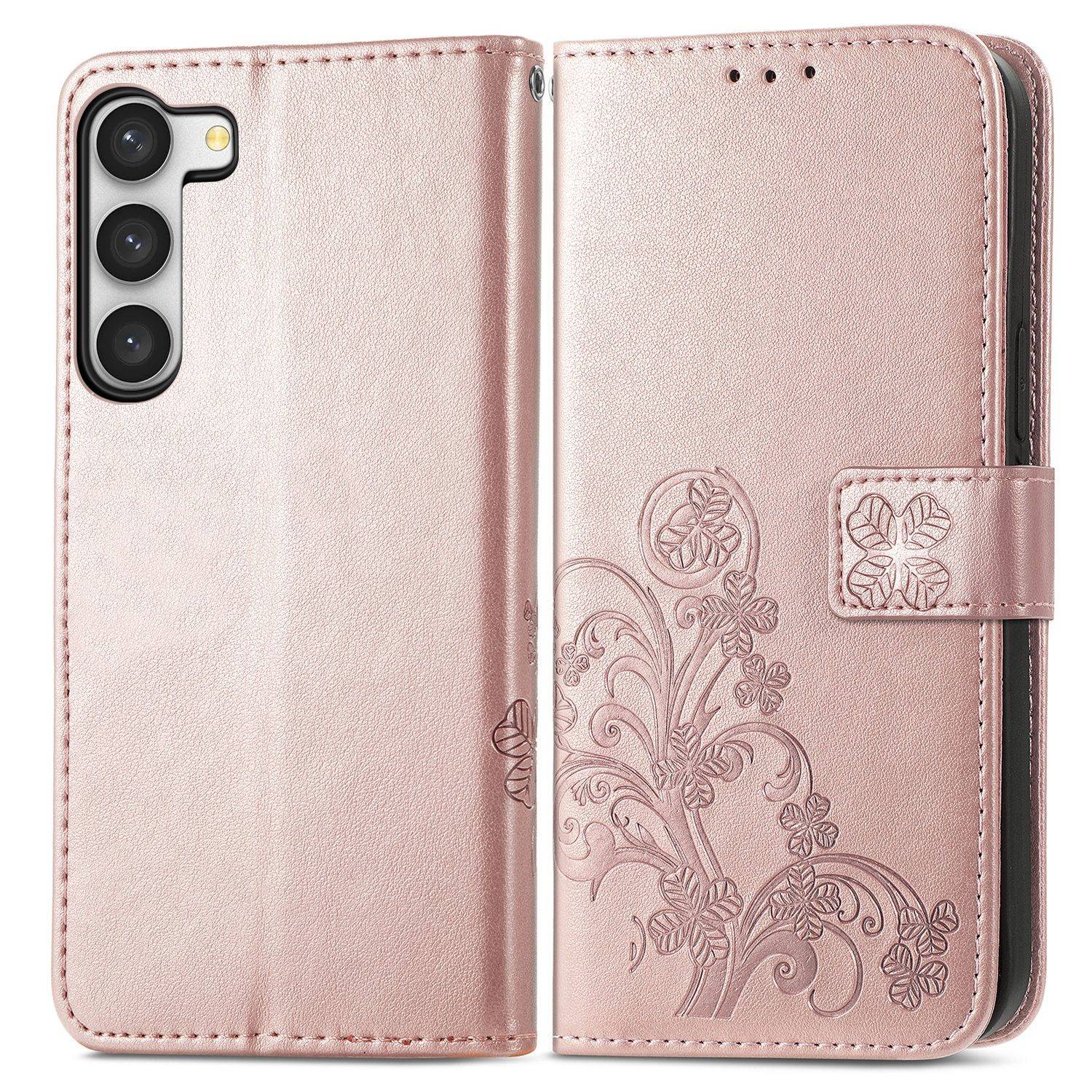 Hülle kompatibel mit Samsung Galaxy S23 Plus Kunstleder Handyhülle - Handy Case Rose Gold