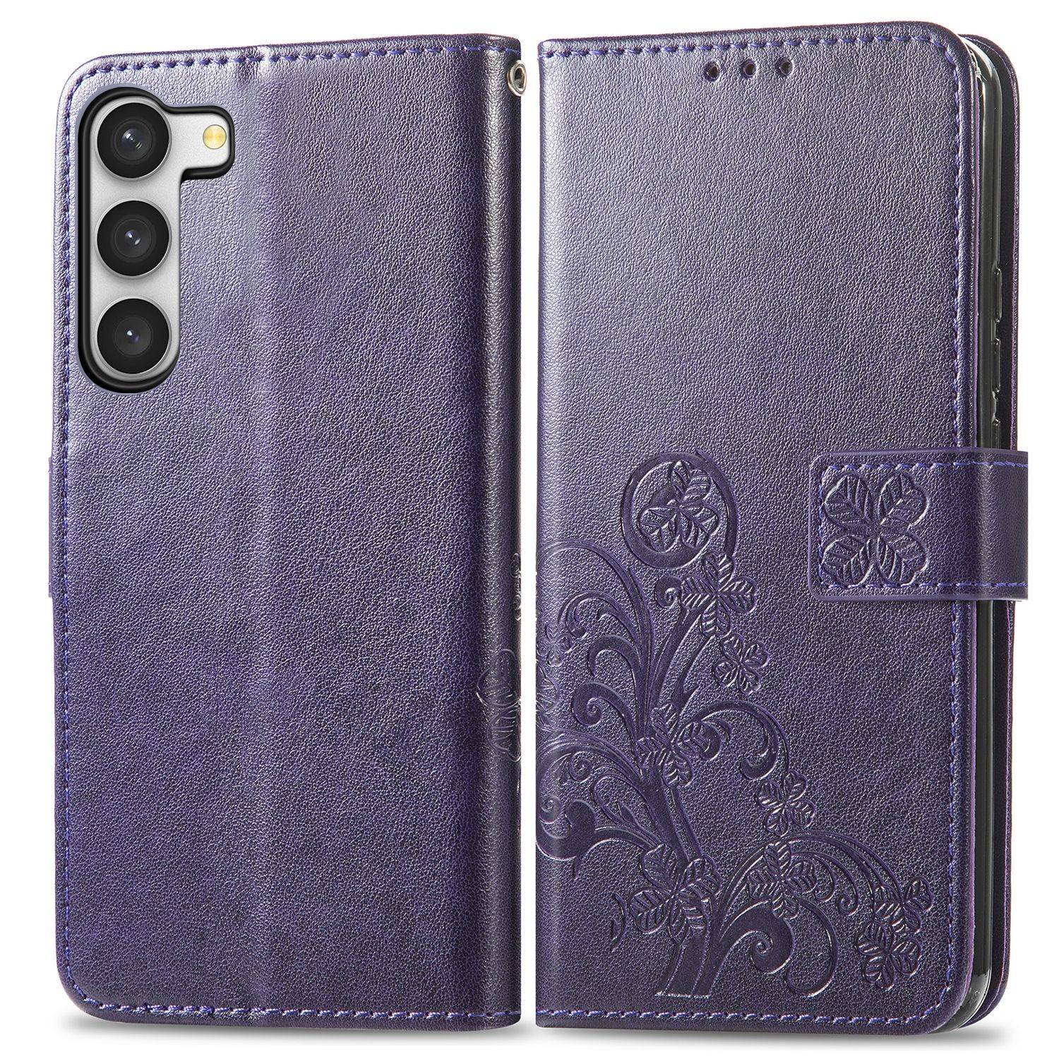 Hülle kompatibel mit Samsung Galaxy S23 Plus Kunstleder Handyhülle - Handy Case Violett