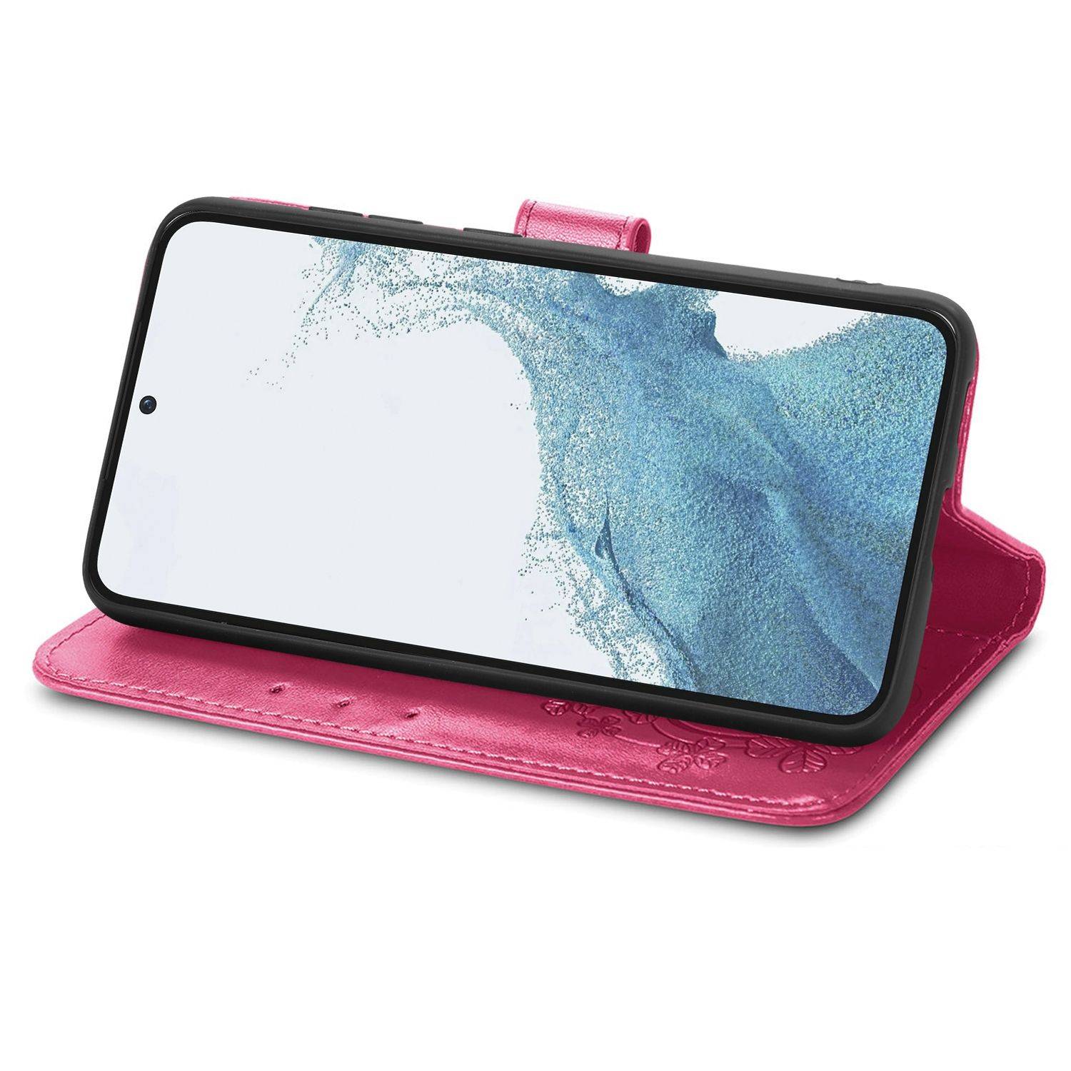Hülle kompatibel mit Samsung Galaxy S23 Plus Kunstleder Handyhülle - Handy Case Rose