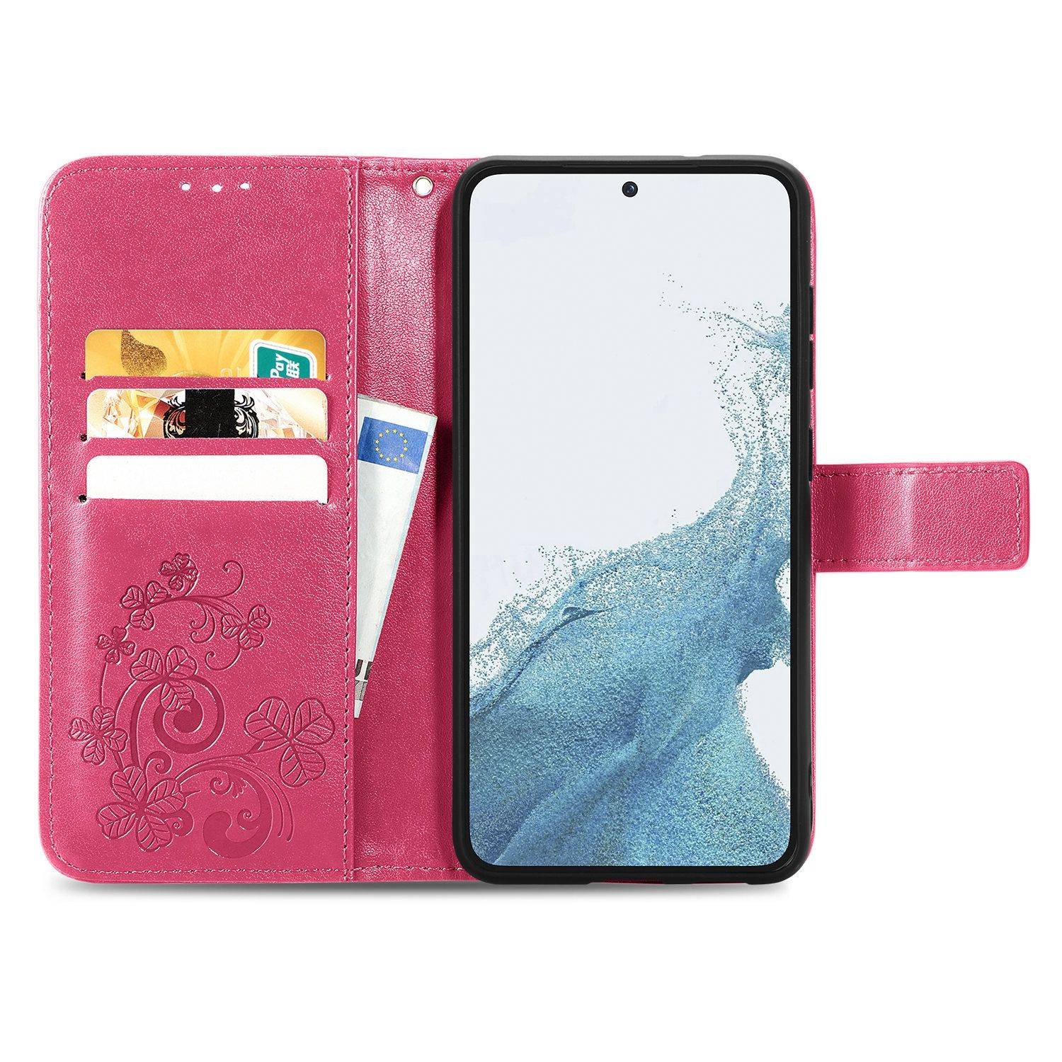 Hülle kompatibel mit Samsung Galaxy S23 Plus Kunstleder Handyhülle - Handy Case Rose