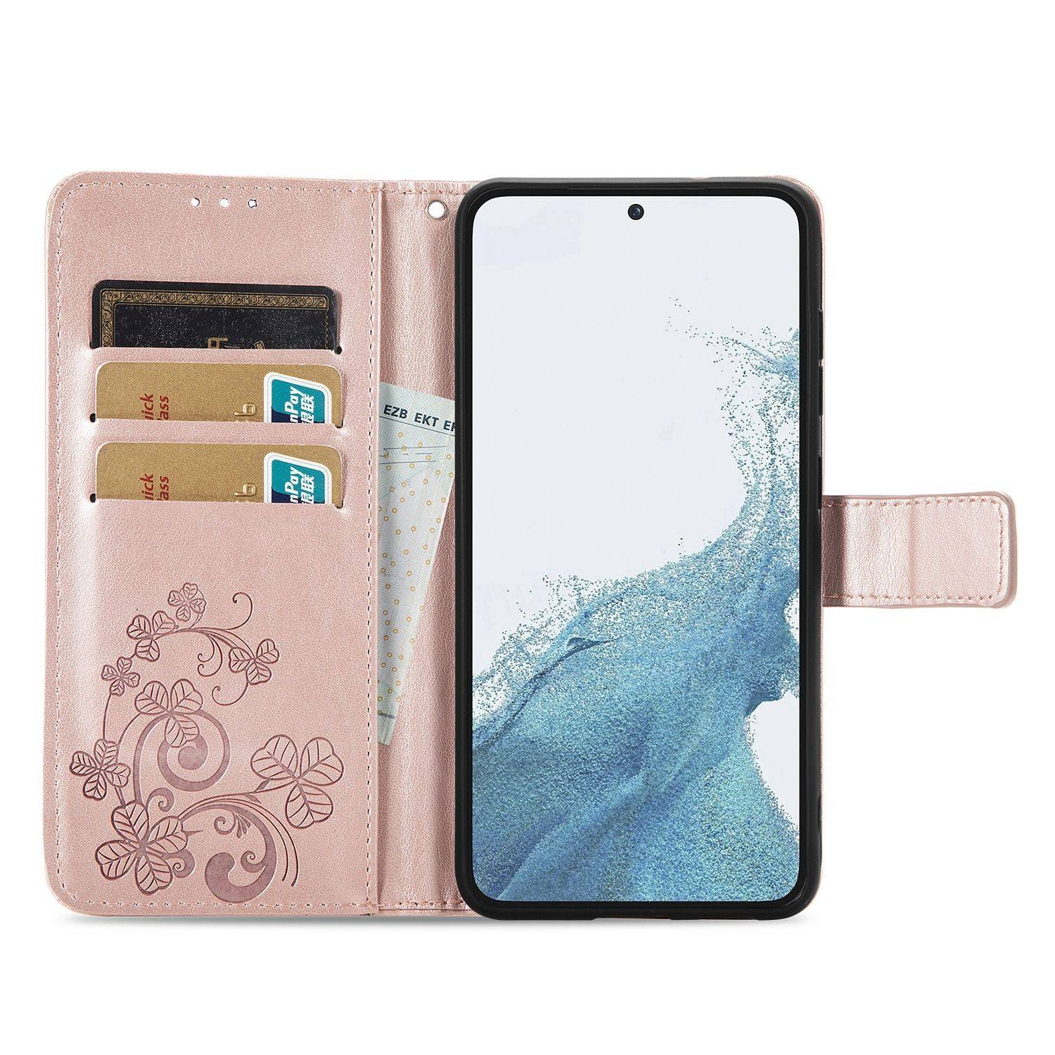 Hülle kompatibel mit Samsung Galaxy S23 Ultra Kunstleder Handyhülle - Handy Case Rose Gold