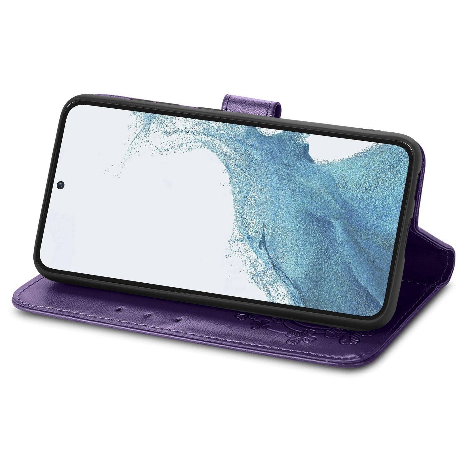 Hülle kompatibel mit Samsung Galaxy S23 Ultra Kunstleder Handyhülle - Handy Case Violett