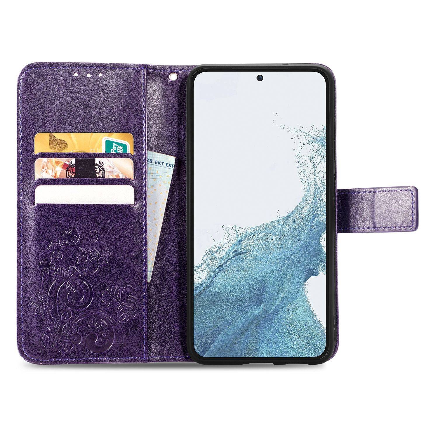 Hülle kompatibel mit Samsung Galaxy S23 Ultra Kunstleder Handyhülle - Handy Case Violett