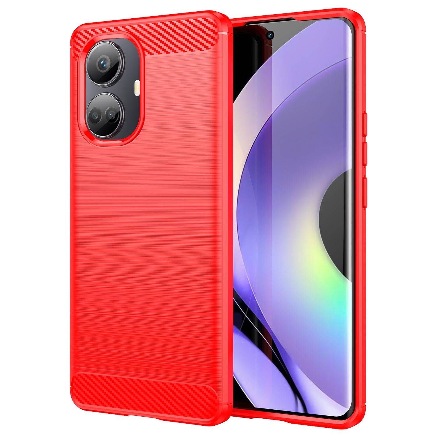Hülle kompatibel mit realme 10 Pro+ 5G Kunststoff Soft Handyhülle - Handy Case Rot