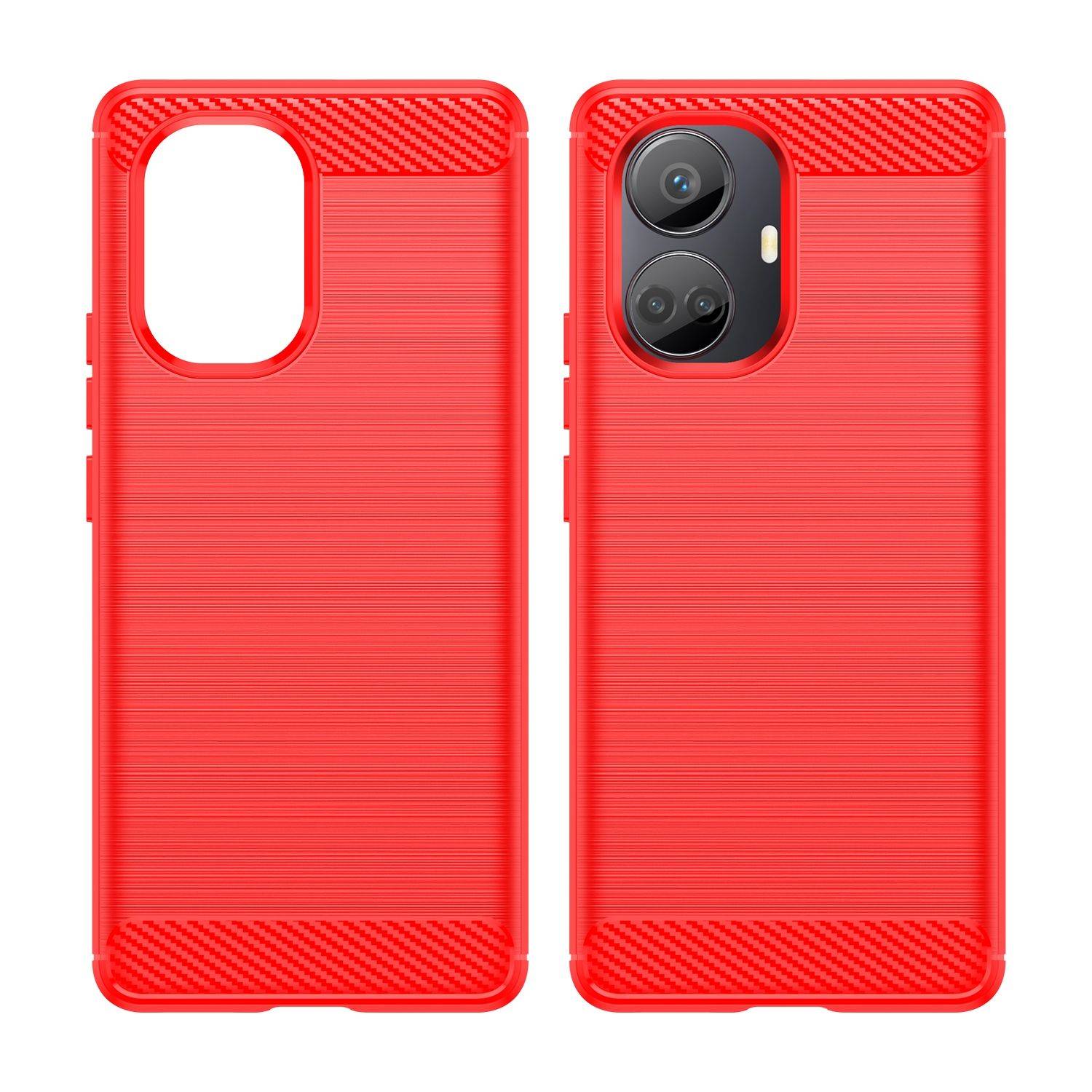 Hülle kompatibel mit realme 10 Pro+ 5G Kunststoff Soft Handyhülle - Handy Case Rot