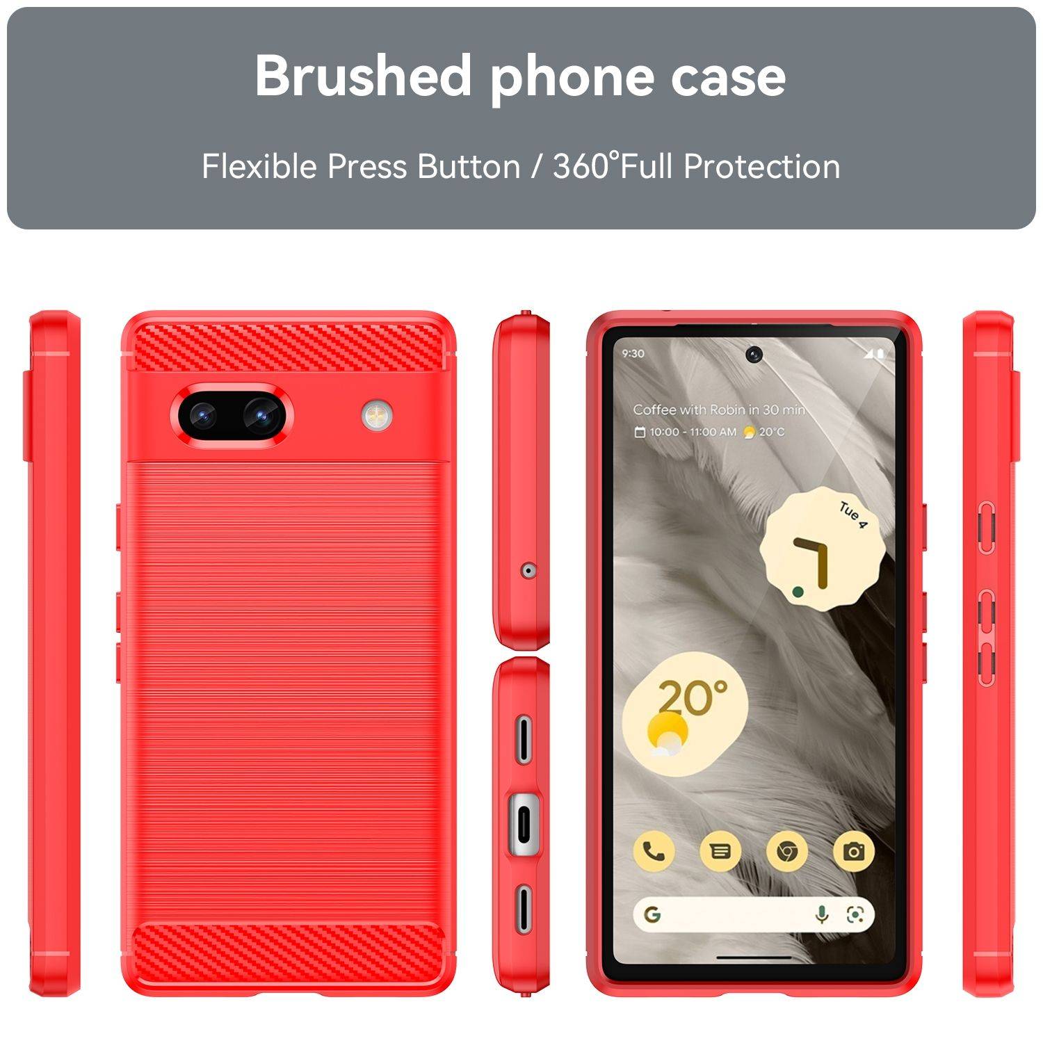 Hülle kompatibel mit Google Pixel 7a Kunststoff Soft Handyhülle - Handy Case Rot