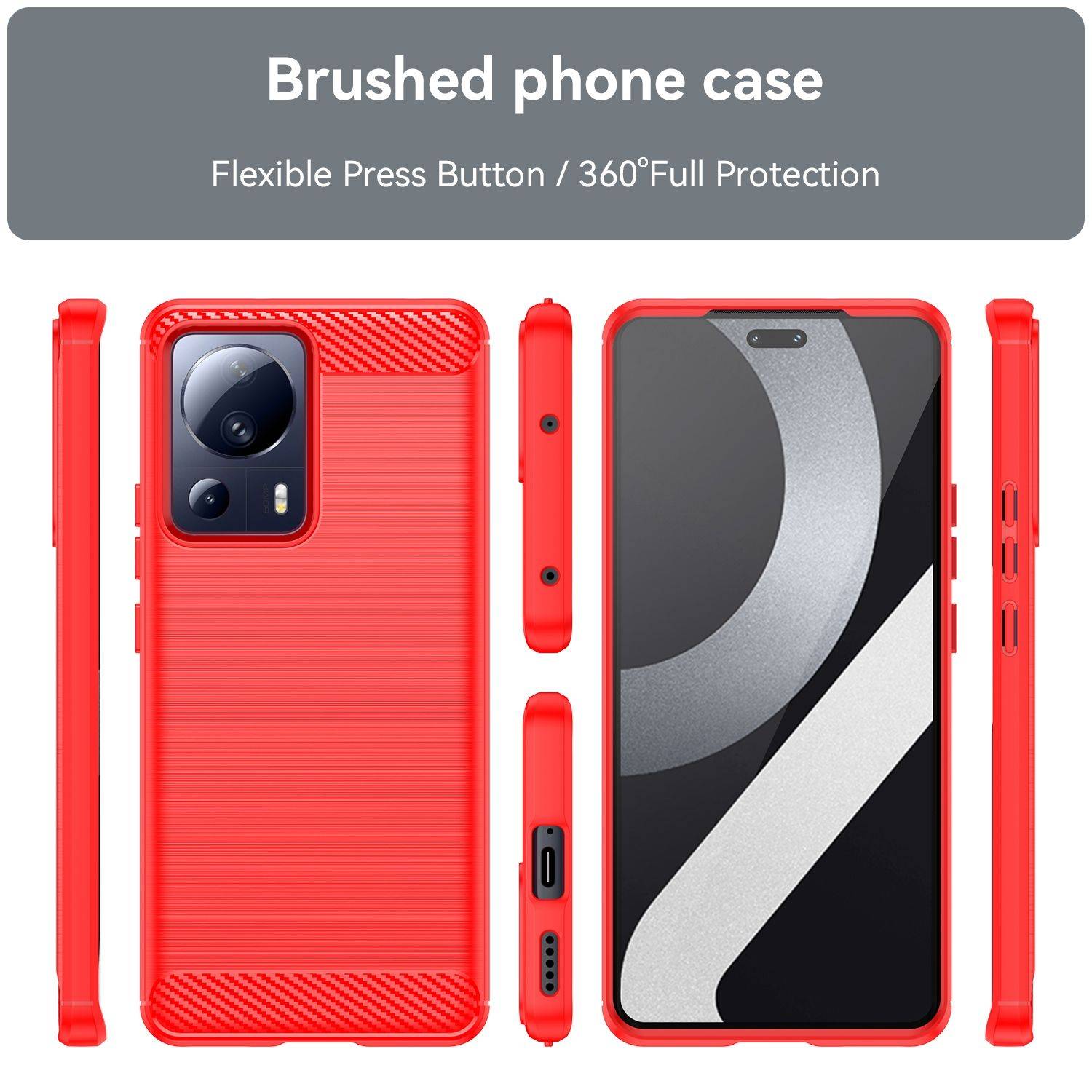 Hülle kompatibel mit Xiaomi 13 Lite Kunststoff Soft Handyhülle - Handy Case Rot