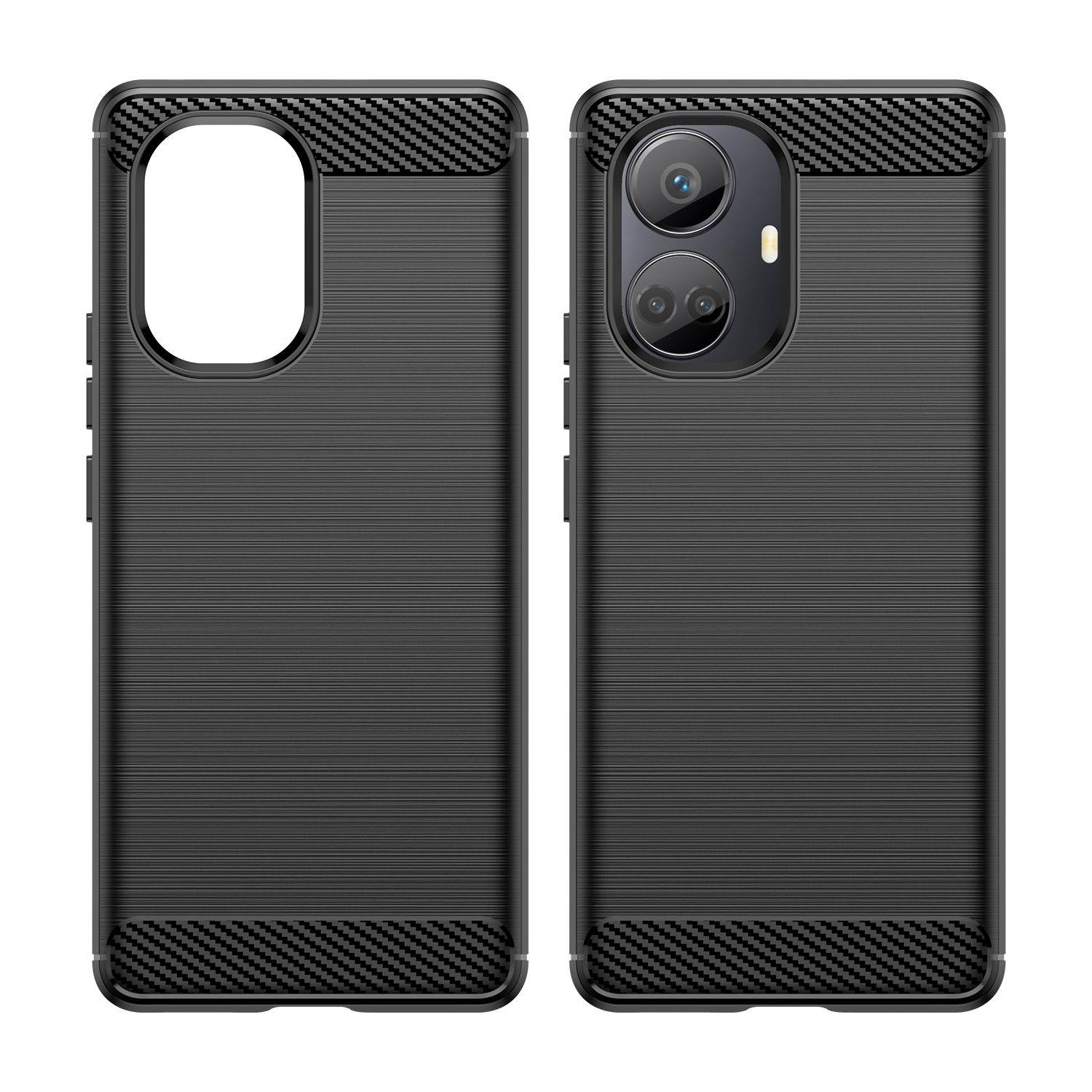 Hülle kompatibel mit realme 10 Pro+ 5G Kunststoff Soft Handyhülle - Handy Case Schwarz