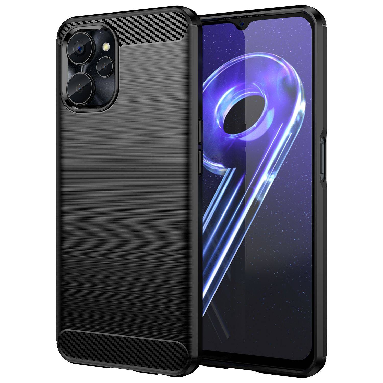 Hülle kompatibel mit realme 10s Kunststoff Soft Handyhülle - Handy Case Schwarz