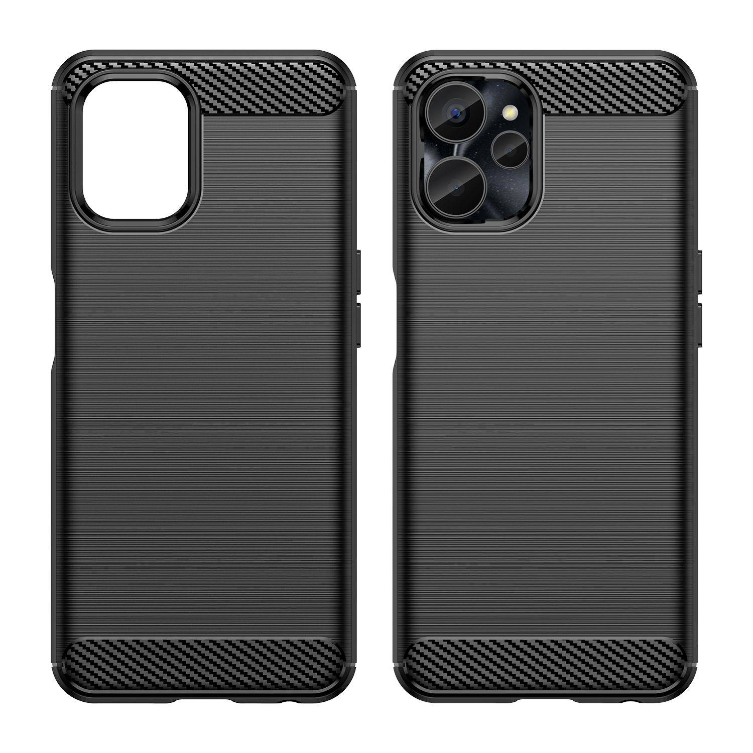 Hülle kompatibel mit realme 10s Kunststoff Soft Handyhülle - Handy Case Schwarz