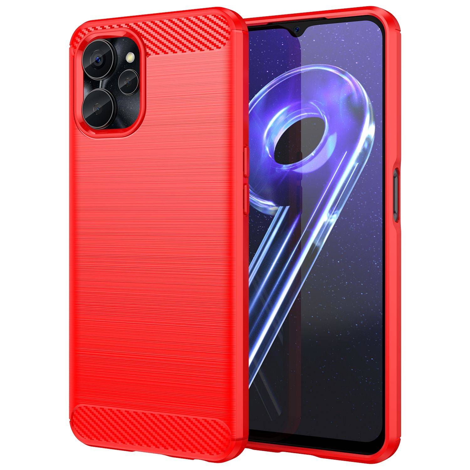 Hülle kompatibel mit realme 10s Kunststoff Soft Handyhülle - Handy Case Rot