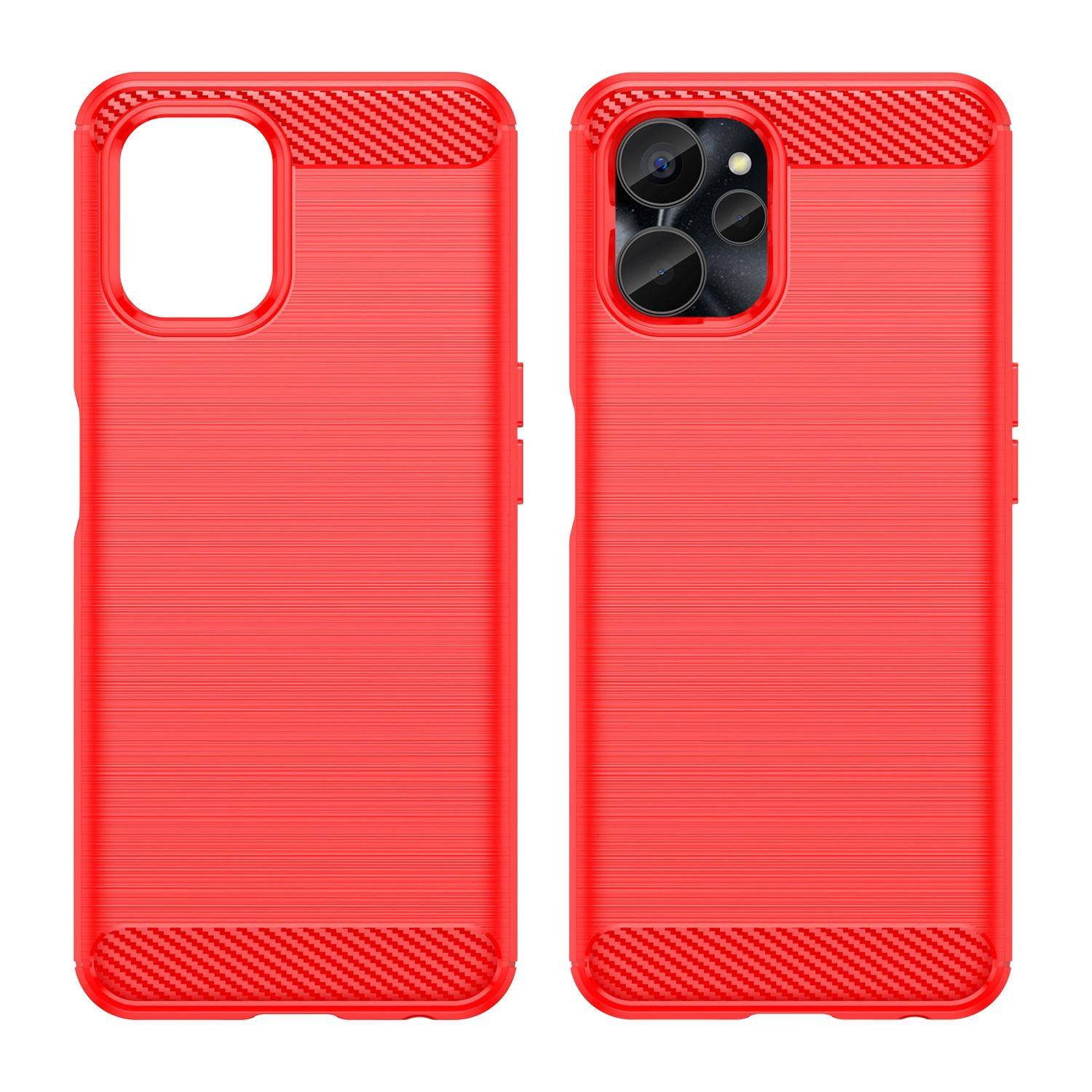 Hülle kompatibel mit realme 10s Kunststoff Soft Handyhülle - Handy Case Rot