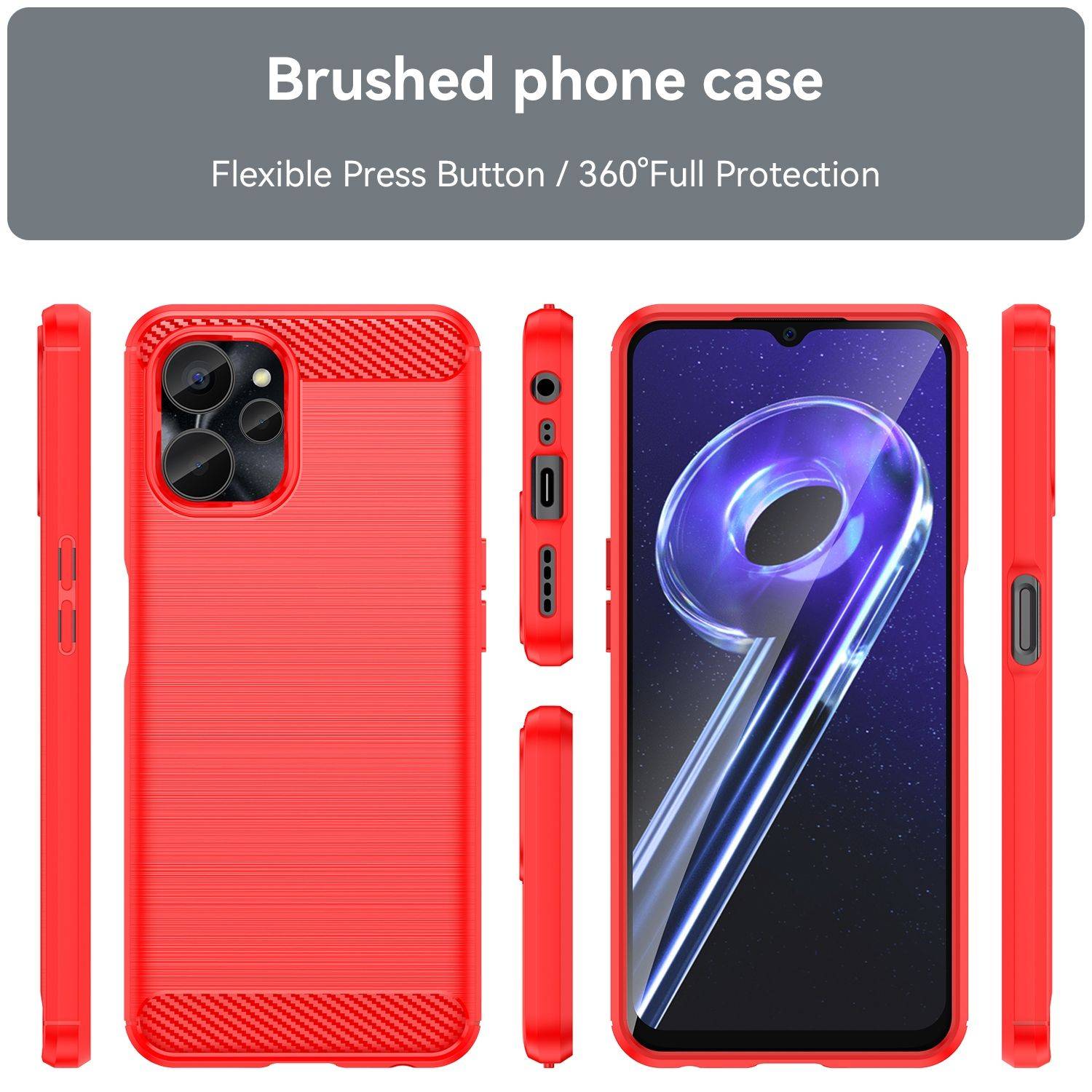 Hülle kompatibel mit realme 10s Kunststoff Soft Handyhülle - Handy Case Rot