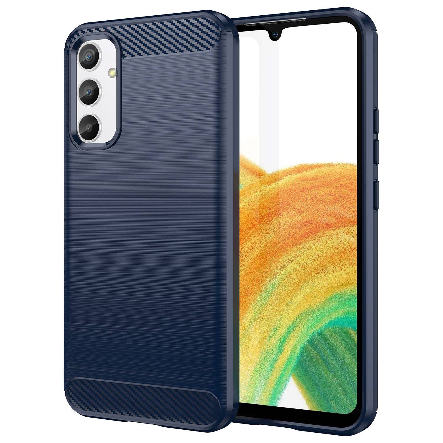 Hülle kompatibel mit Samsung Galaxy A34 5G Kunststoff Soft Handyhülle - Handy Case Blau