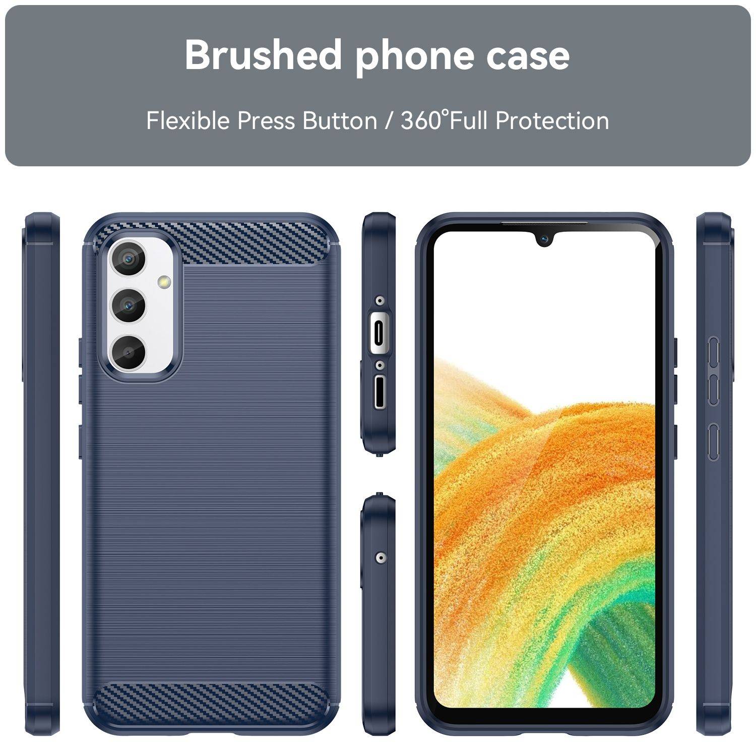Hülle kompatibel mit Samsung Galaxy A34 5G Kunststoff Soft Handyhülle - Handy Case Blau