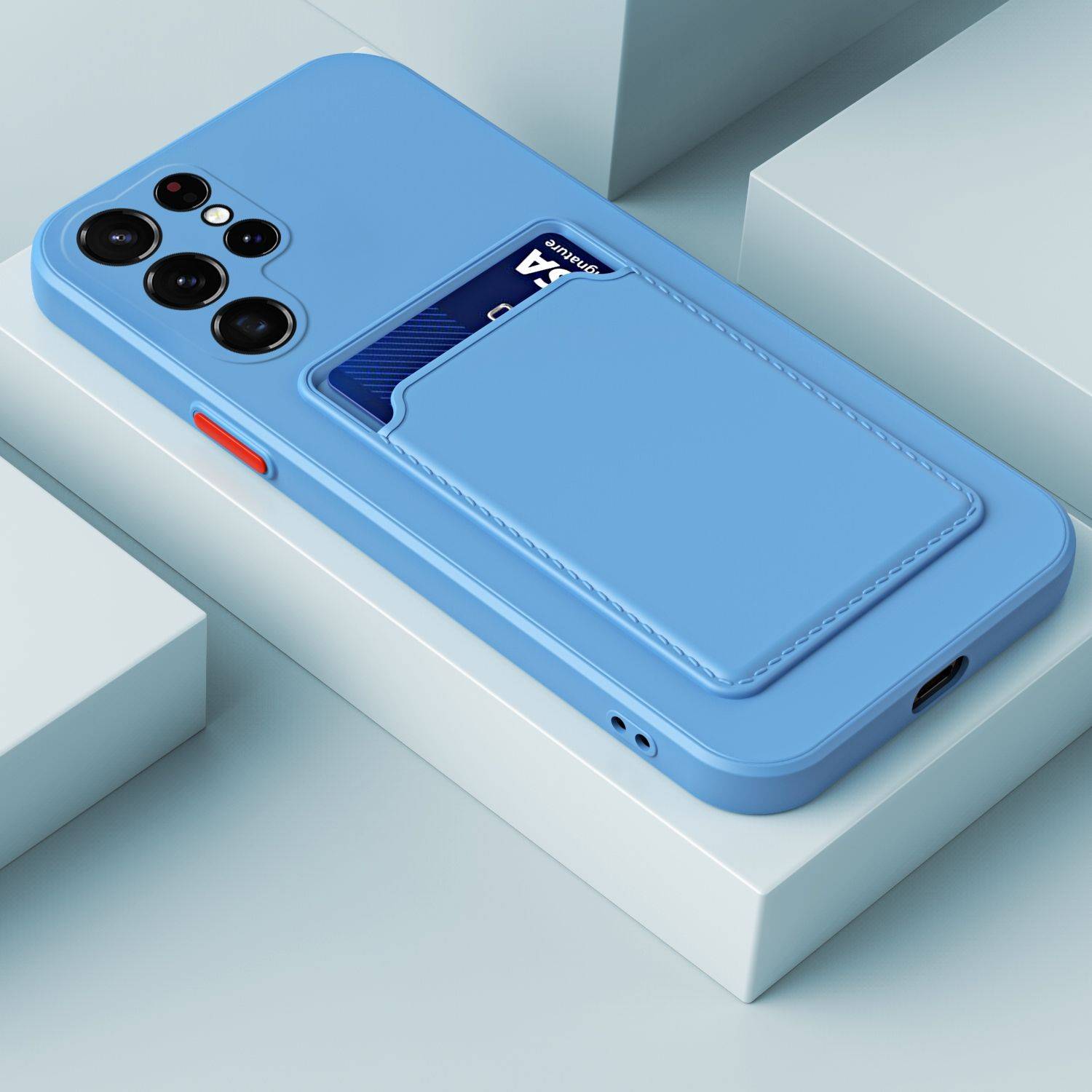 Hülle kompatibel mit Samsung Galaxy S23 Ultra Kunststoff Soft Handyhülle - Handy Case Himmelblau