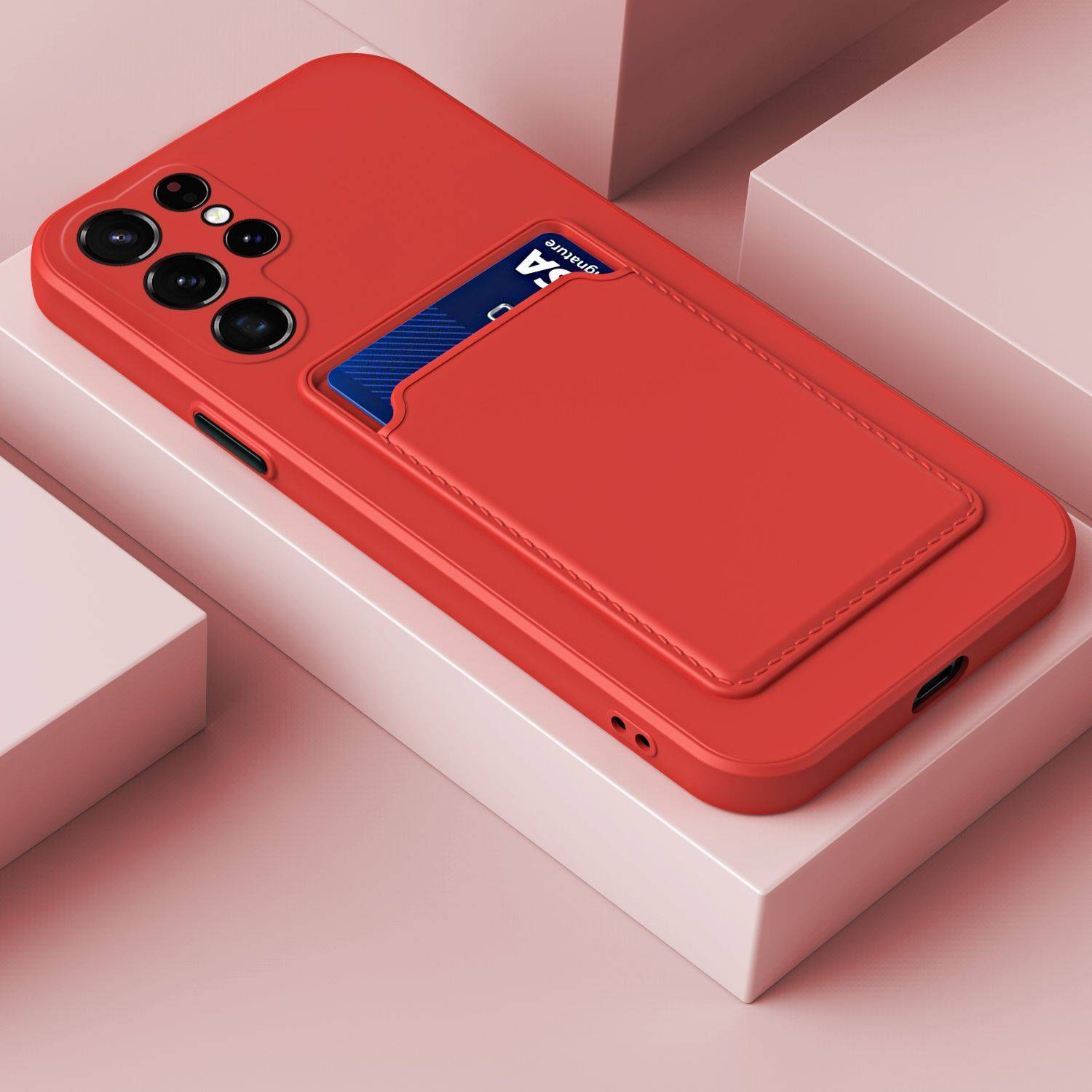 Hülle kompatibel mit Samsung Galaxy S23 Ultra Kunststoff Soft Handyhülle - Handy Case Rot