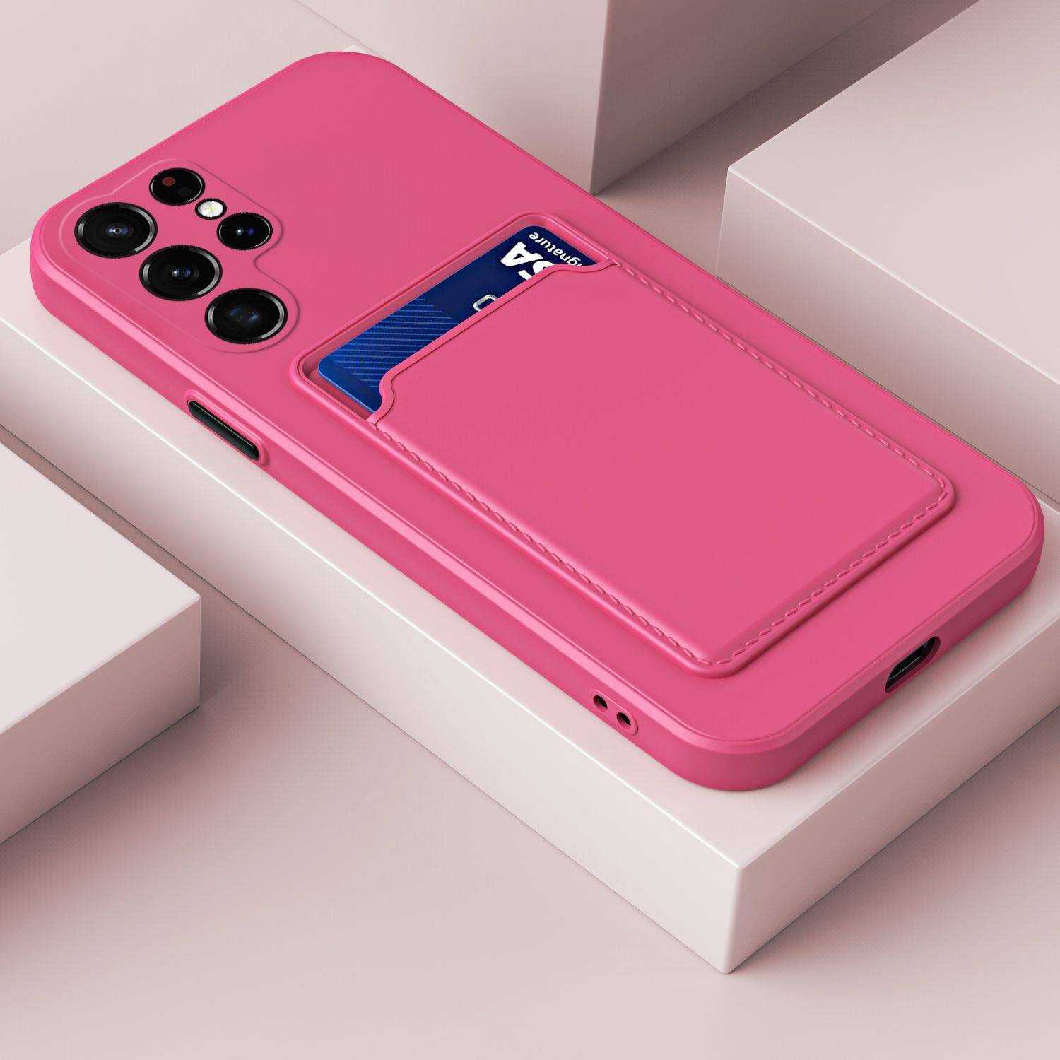 Hülle kompatibel mit Samsung Galaxy S23 Ultra Kunststoff Soft Handyhülle - Handy Case Magenta