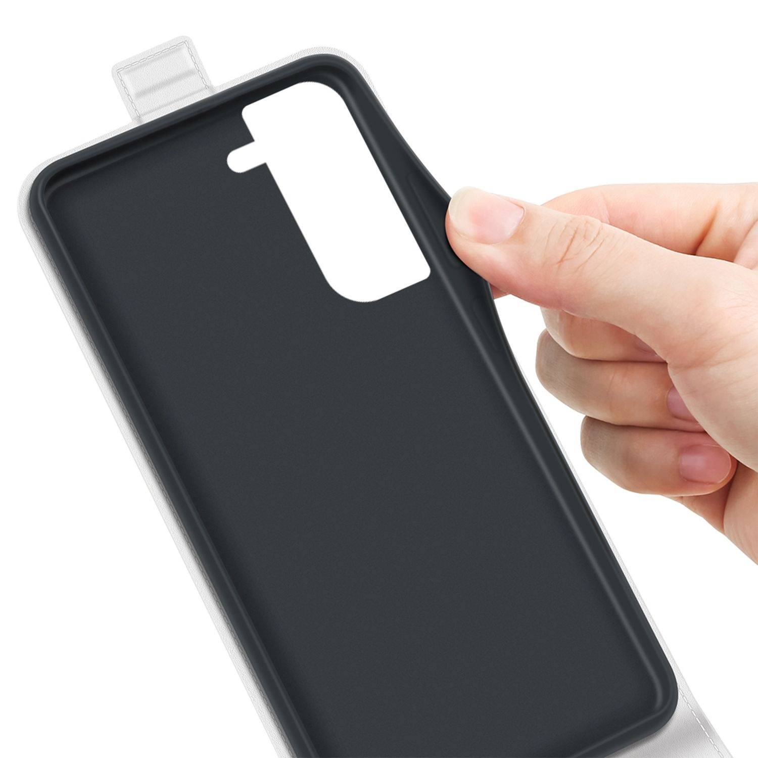 Hülle kompatibel mit Samsung Galaxy S23 Kunstleder Handyhülle - Handy Case Weiß