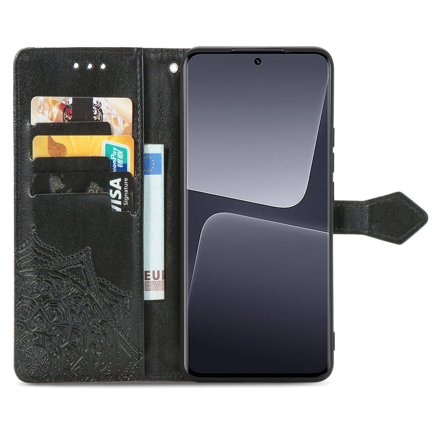 Hülle kompatibel mit Xiaomi 13 Kunstleder Handyhülle - Handy Case Schwarz