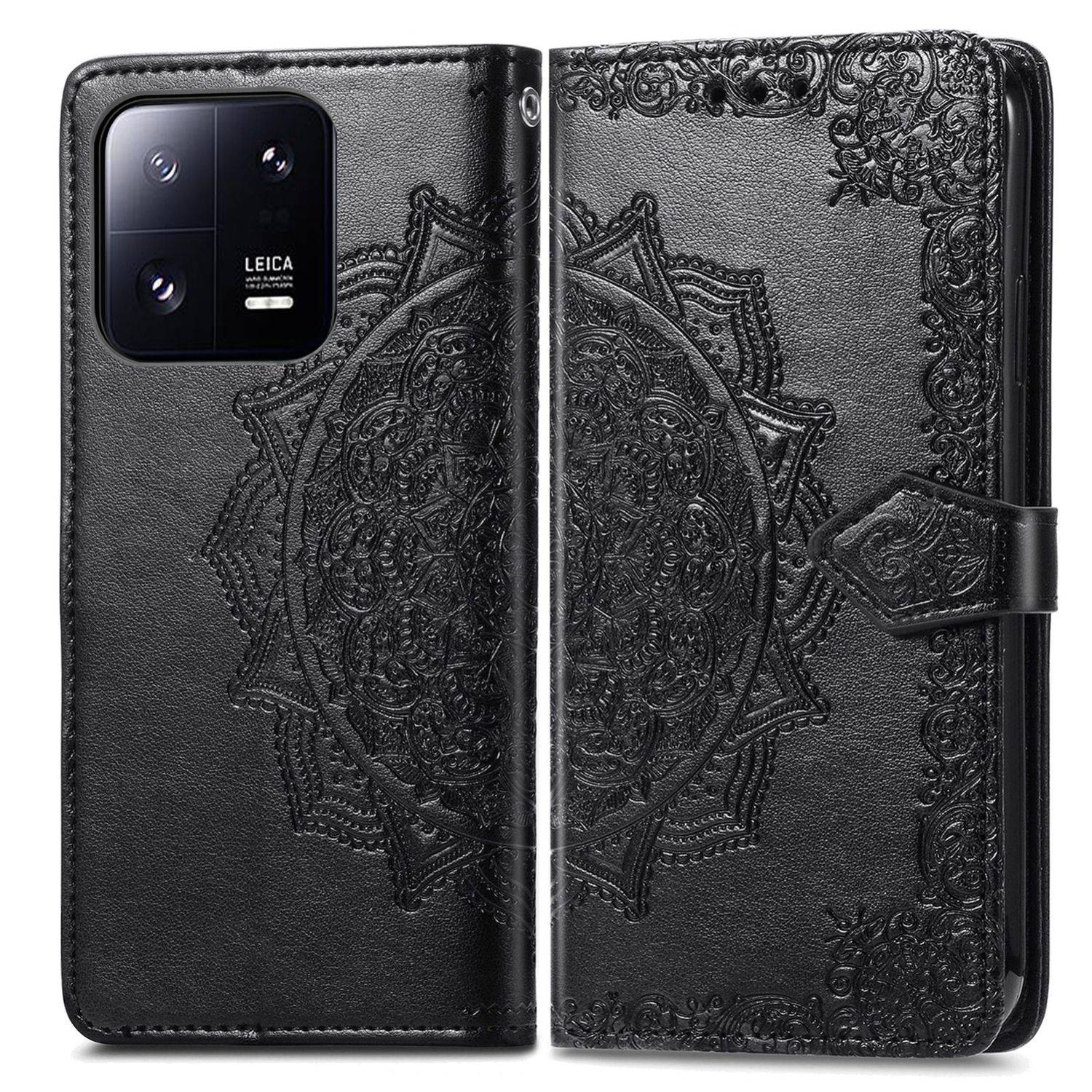 Hülle kompatibel mit Xiaomi 13 Kunstleder Handyhülle - Handy Case Schwarz