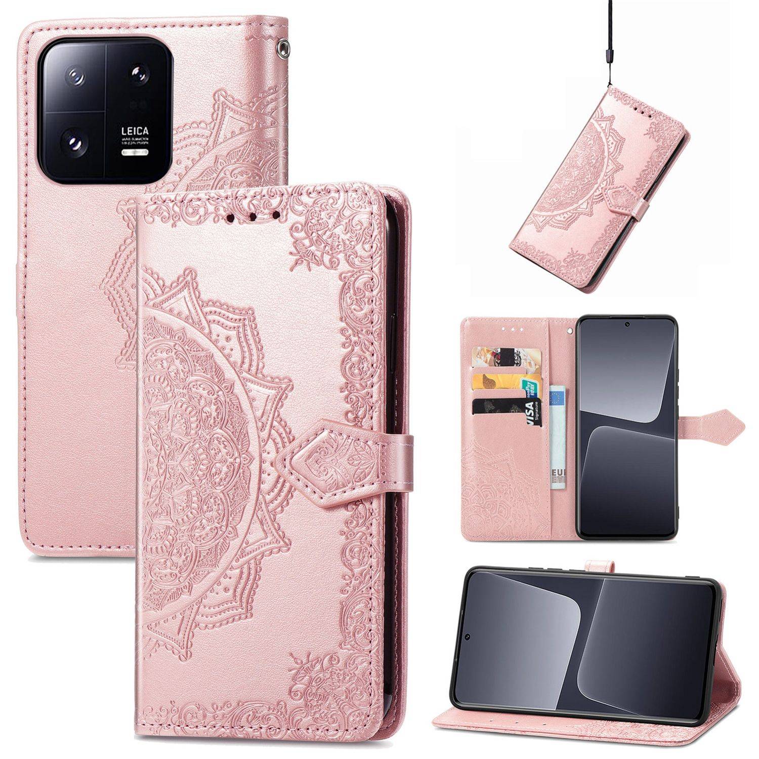 Hülle kompatibel mit Xiaomi 13 Kunstleder Handyhülle - Handy Case Rose Gold