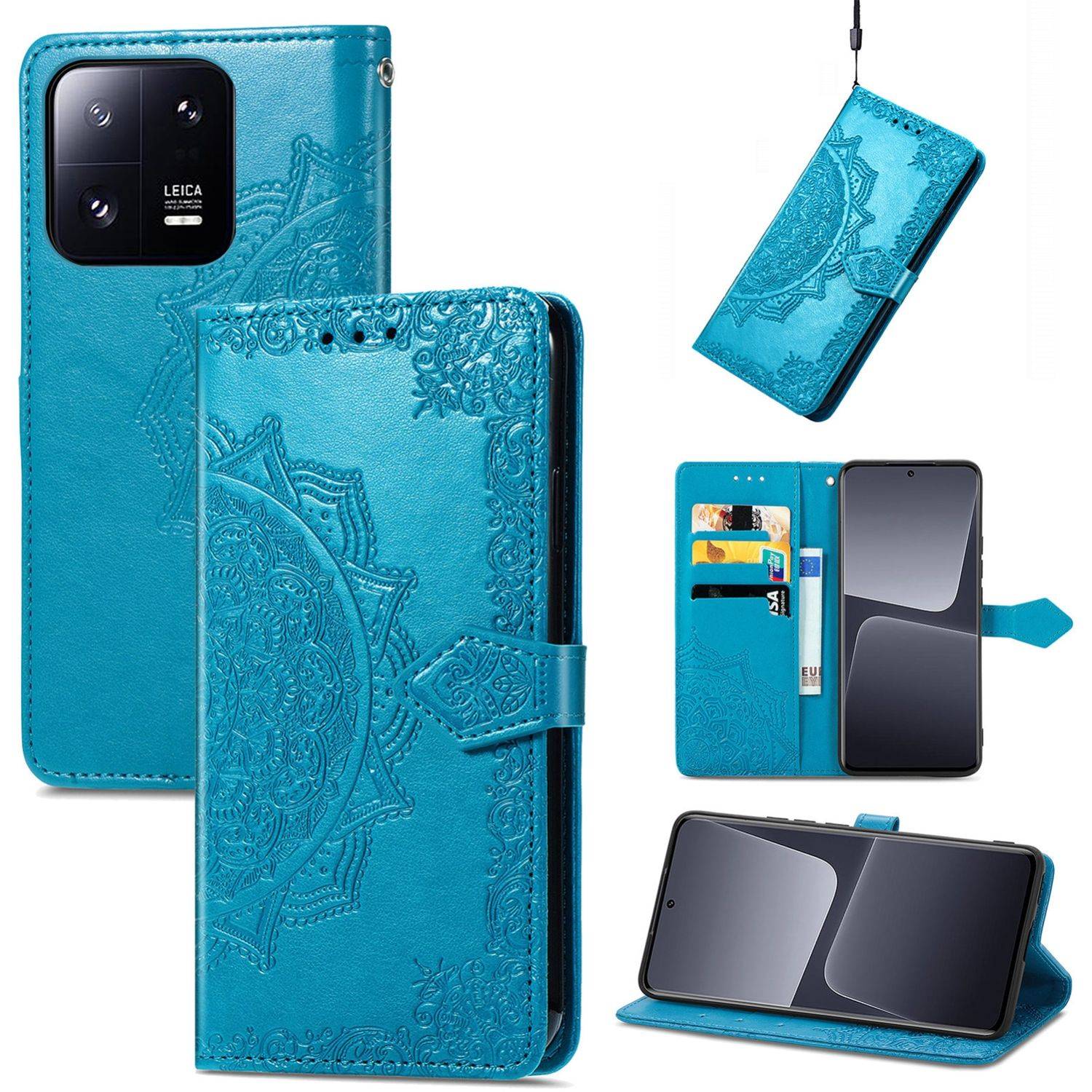 Hülle kompatibel mit Xiaomi 13 Kunstleder Handyhülle - Handy Case Blau