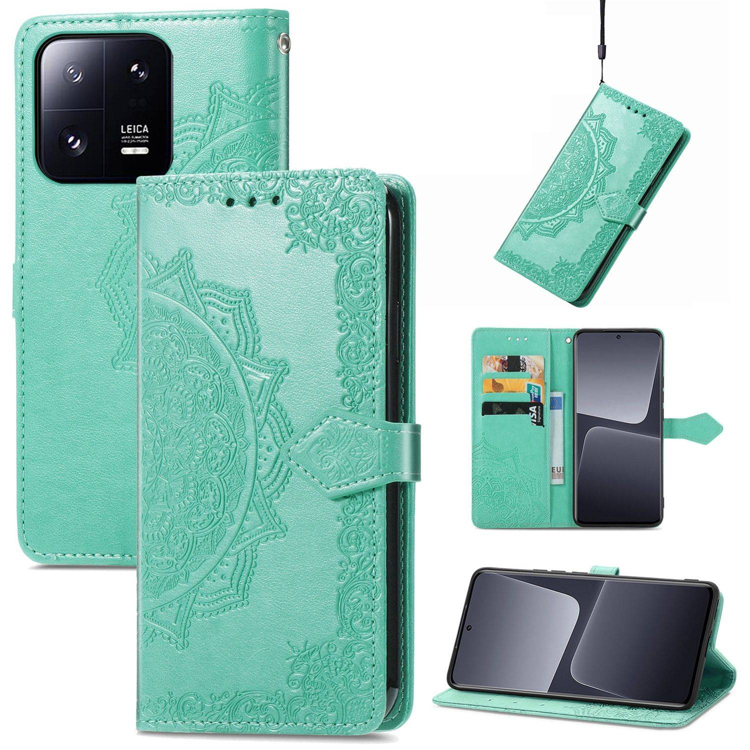 Hülle kompatibel mit Xiaomi 13 Kunstleder Handyhülle - Handy Case Grün